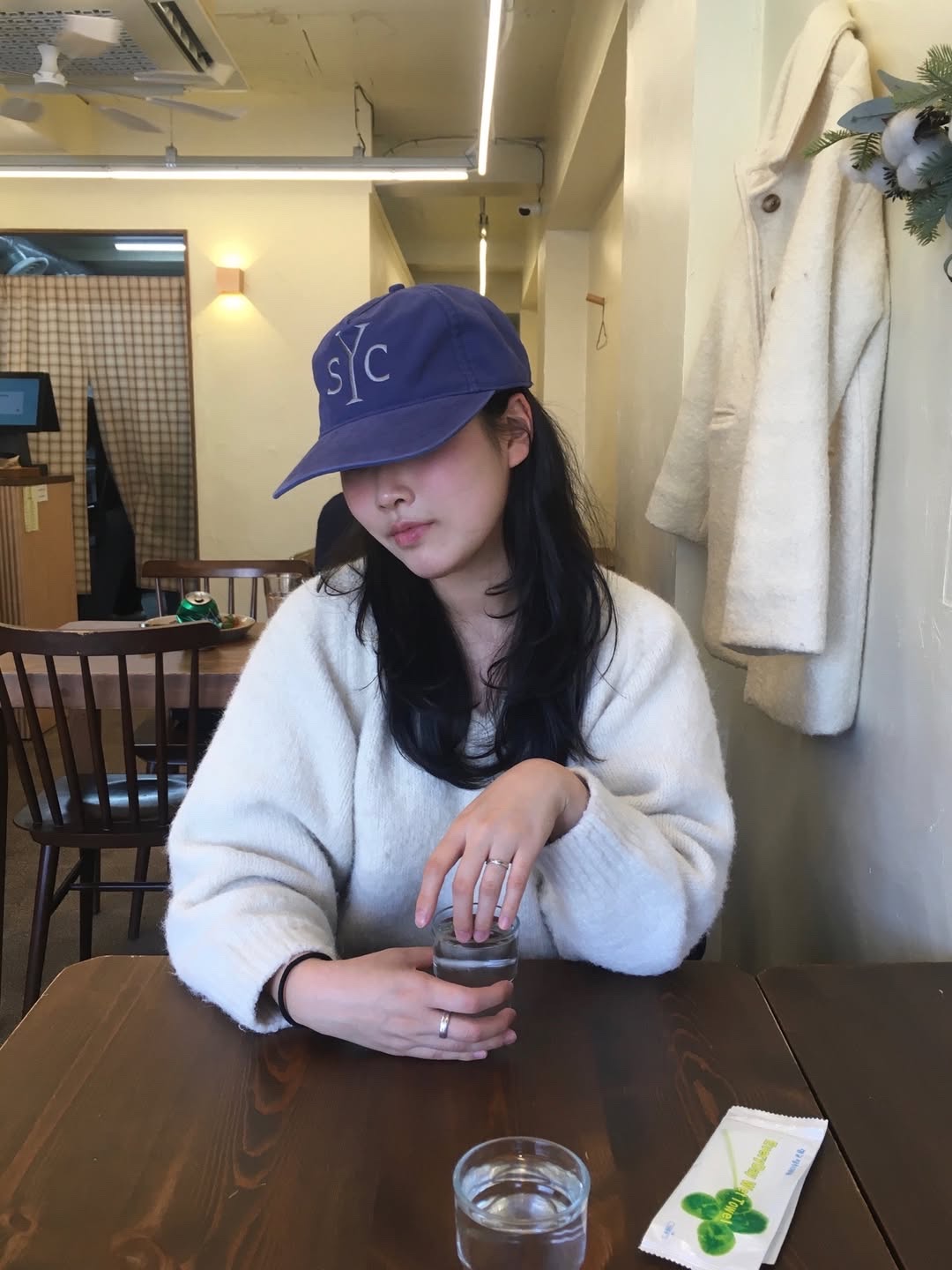 Sunday Ceremony Syc Logo 5 Panel Cotton Cap - Blue 착용 스타일 - 3