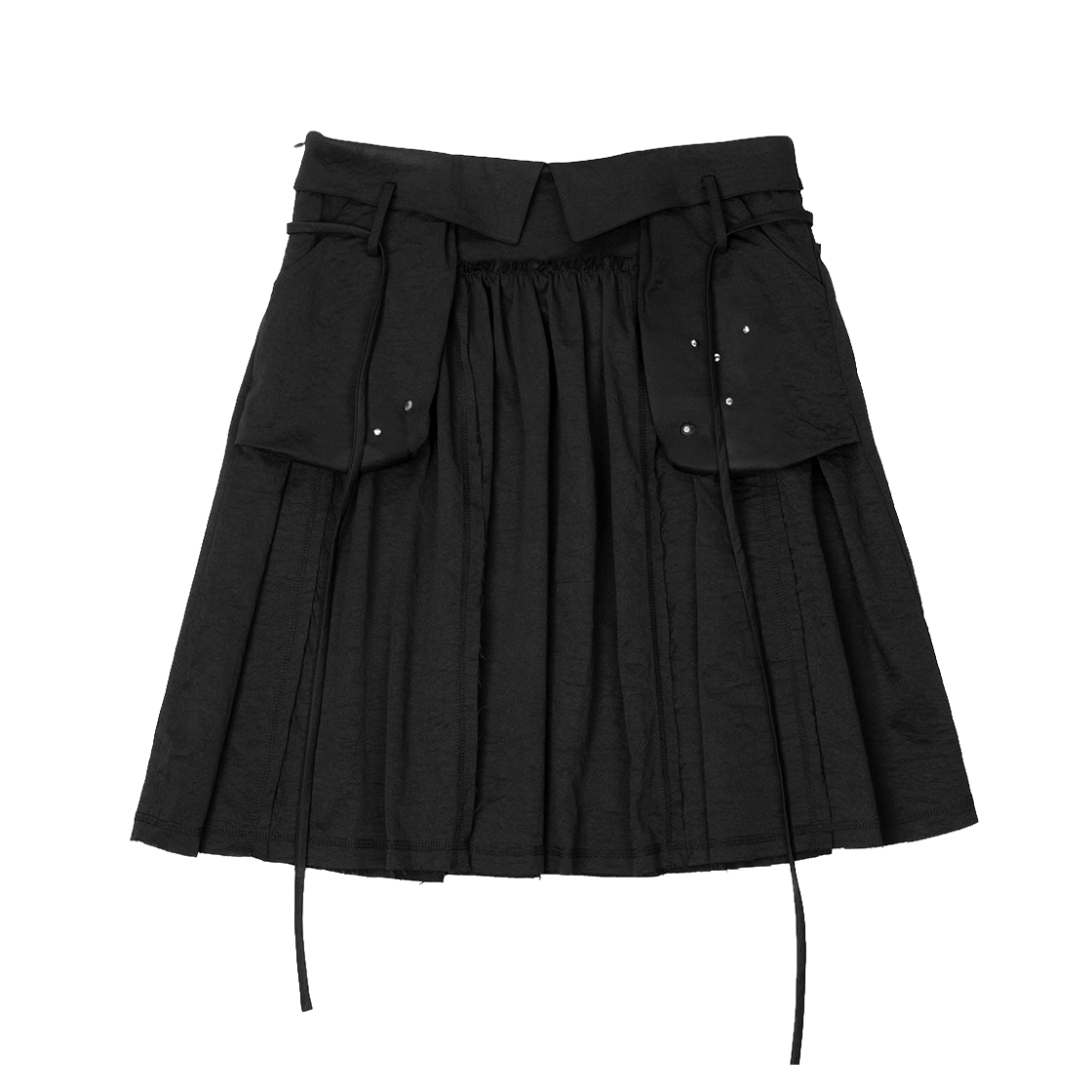 러프넥 아웃 포켓 플리츠 스커트 블랙(Roughneck Out Pocket Pleated Skirt Black)