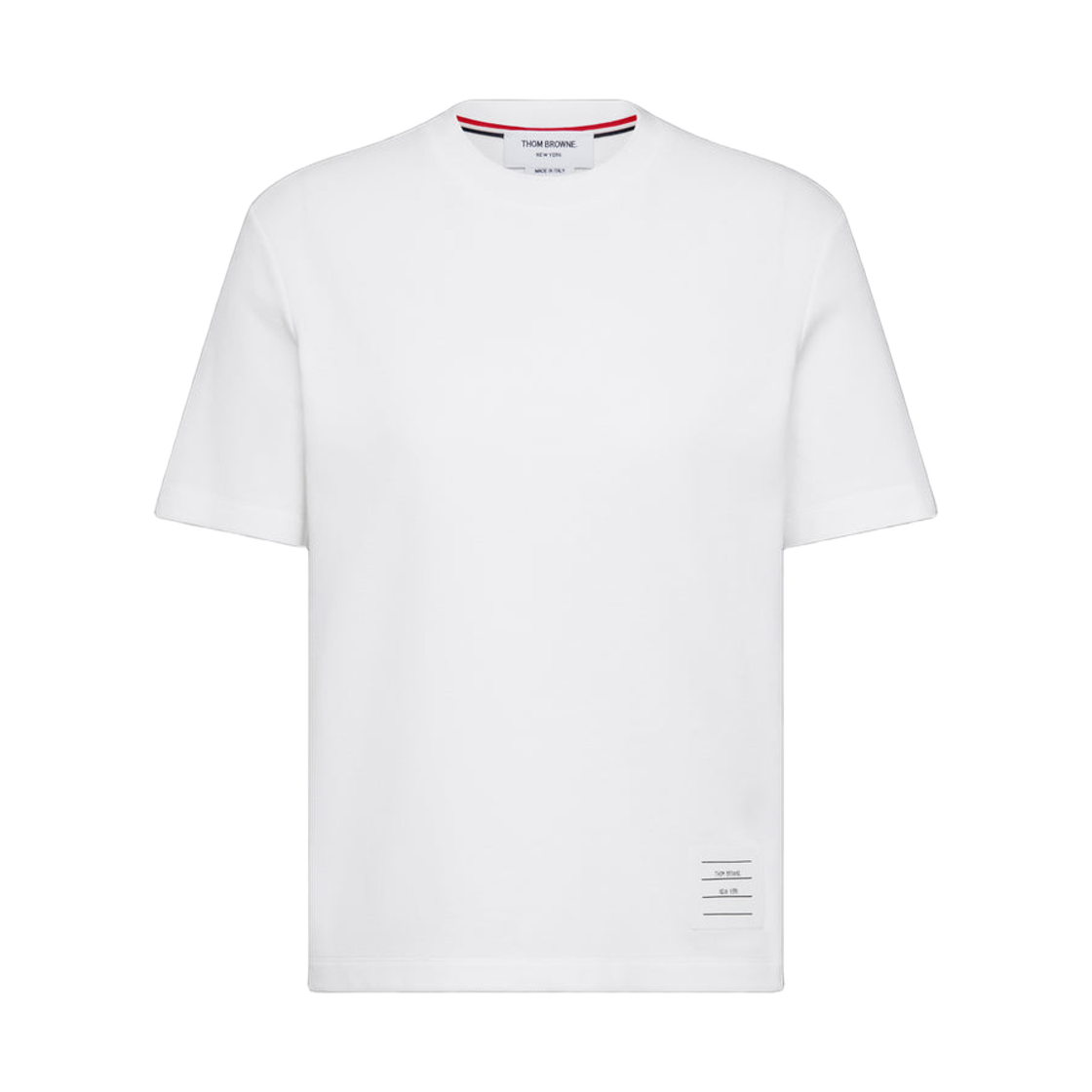 FJS207A-00050-100 (W) Thom Browne Classic Pique 4-Bar T-Shirt White