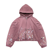 Hommless Paint Splatter VTG Zip Hoodie Washed Pink