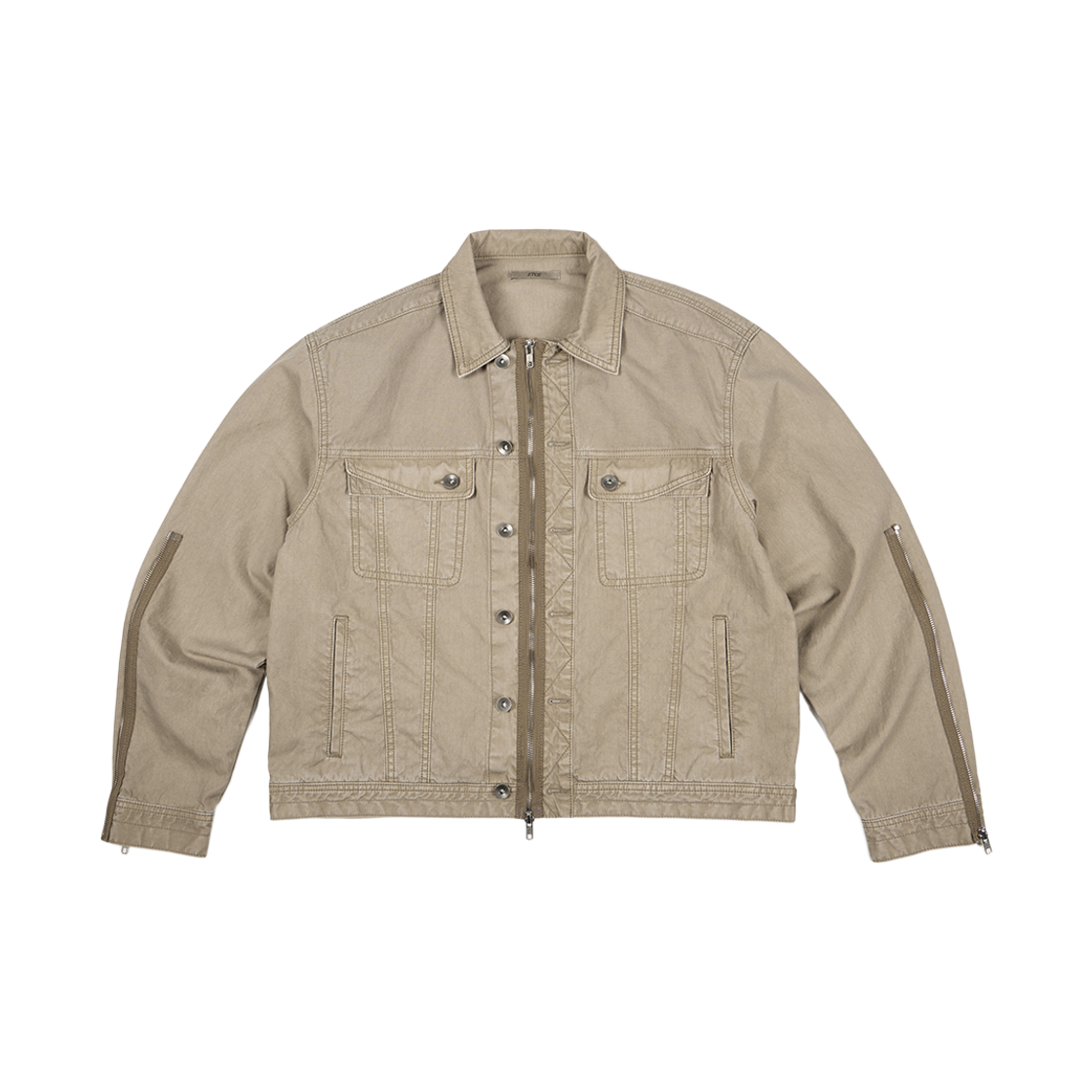 이티씨이 다이드 3 집 트러커 베이지(ETCE Dyed 3 Zip Trucker Beige)