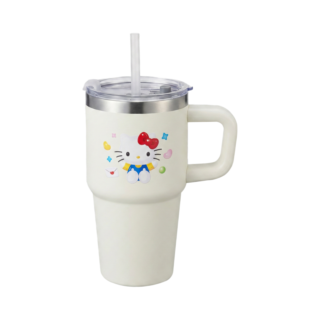 산리오 헬로 키티 x 세븐일레븐 손잡이 빨대 텀블러(Sanrio Hello Kitty x 7-Eleven Handle Straw Tumbler)