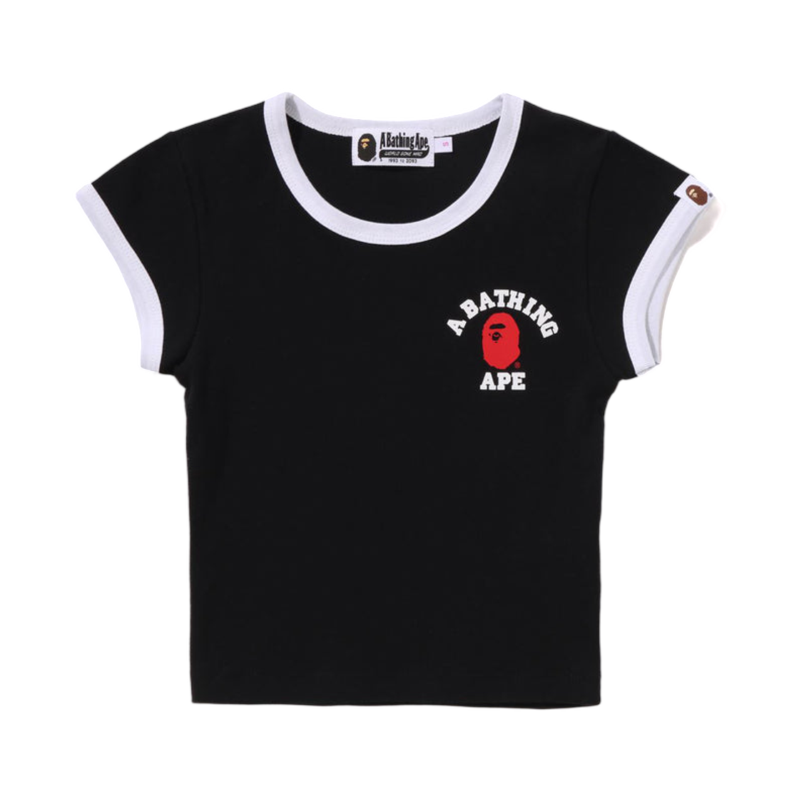 - (W) BAPE College Cropped T-Shirt Black