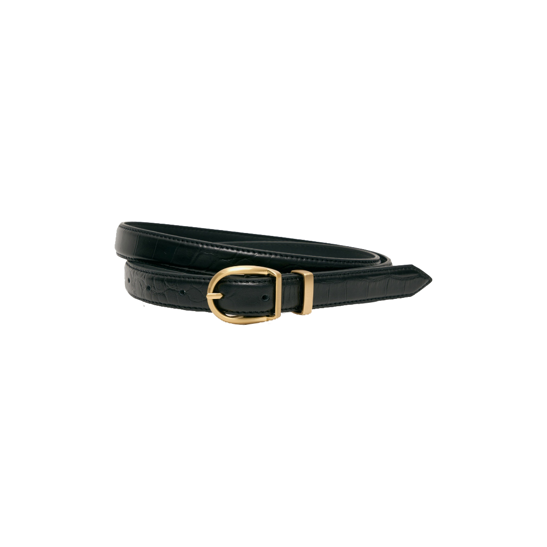 티엔지티 라운드 버클 레더 벨트 골드(TNGT Round Buckle Leather Belt Gold)