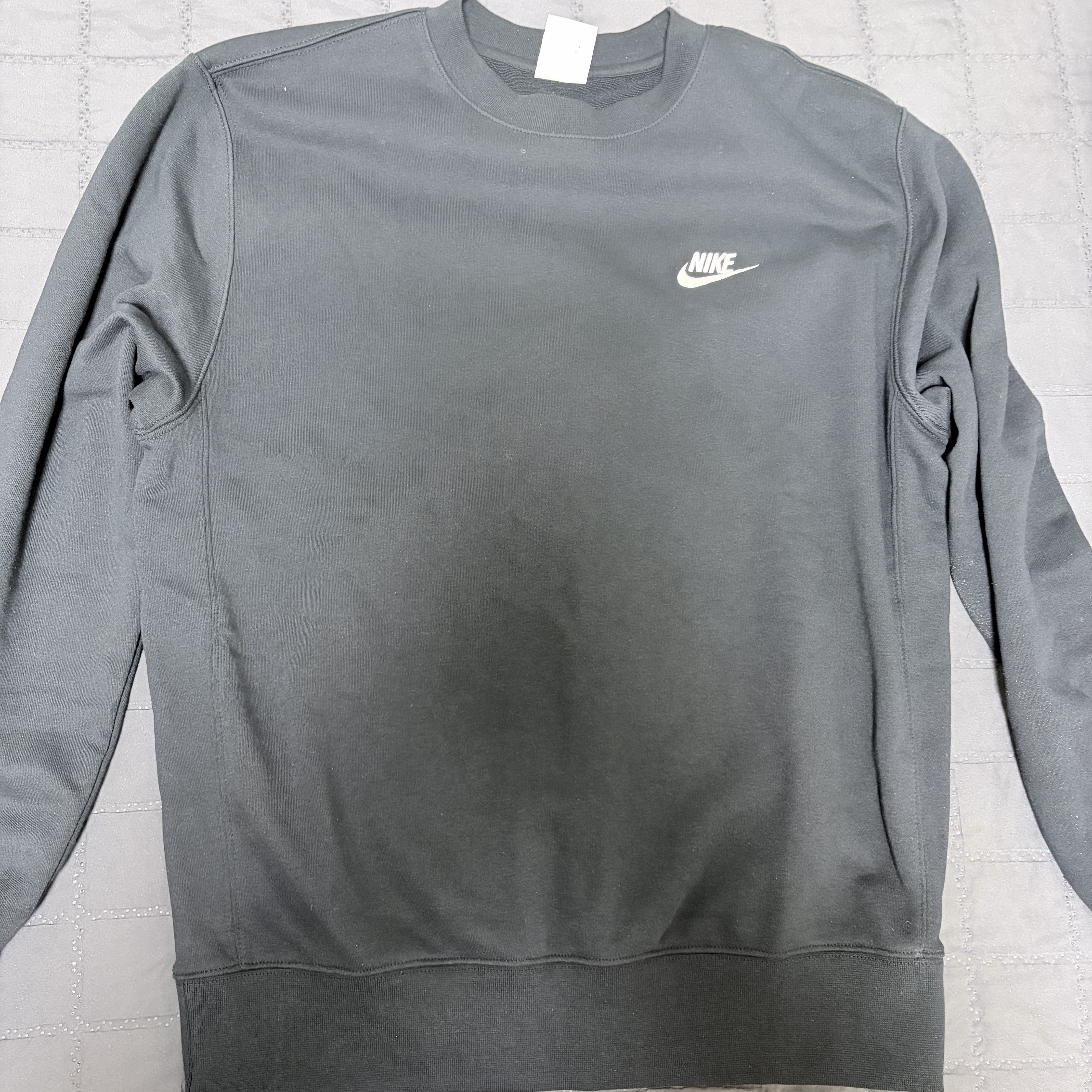 Nike NSW Club French Terry Crew Sweatshirt Black - Asia 착용 스타일