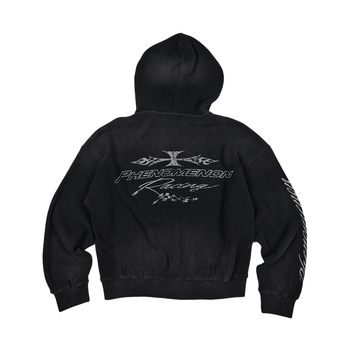 이티씨이 페노메논 와플 후드 집업 블랙(ETCE Phenomenon Waffle Hood Zip Up Black)
