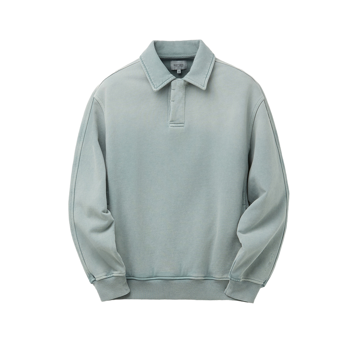 SATAS26121BUX SERIES Washed Collared Sweatshirt Blue