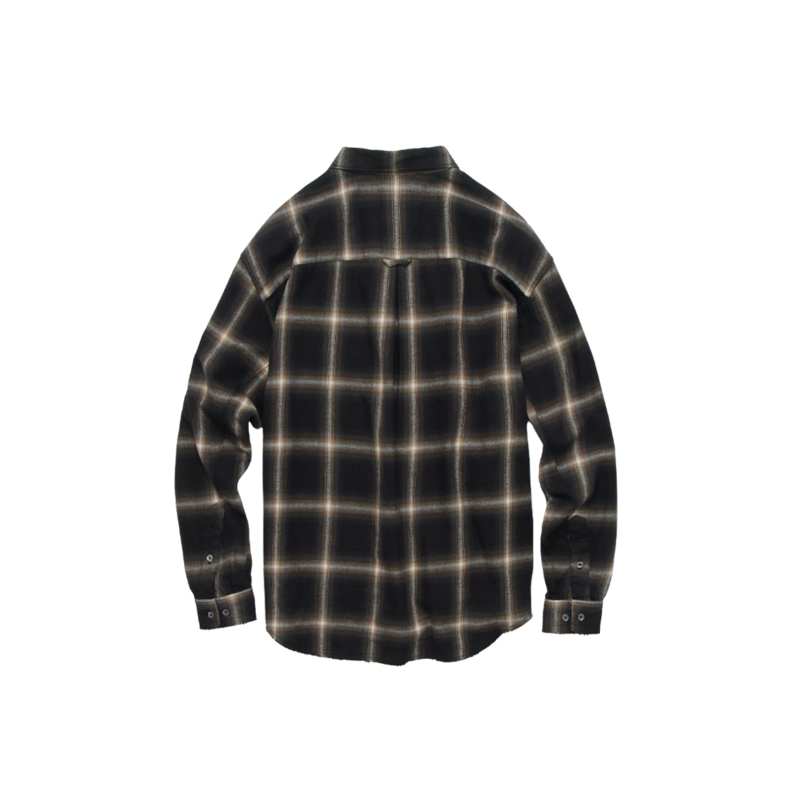 폴리테루 루즈드 체크 셔츠 데미지드 잉크 브라운(Polyteru Loosed Check Shirt Damaged Ink Brown) - 2