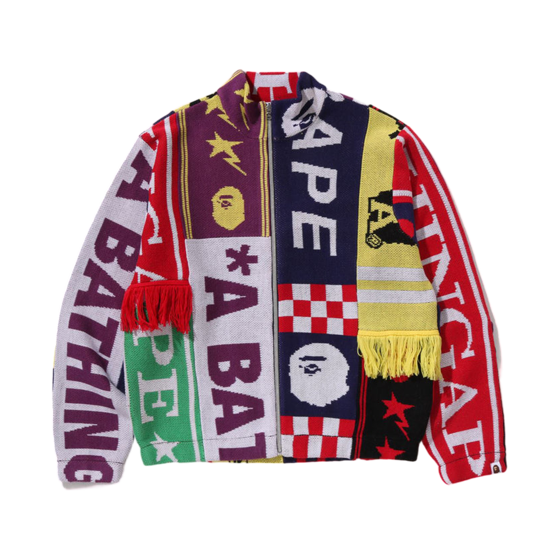 - BAPE Scarf Pattern Regular Fit Track Jacket Multi