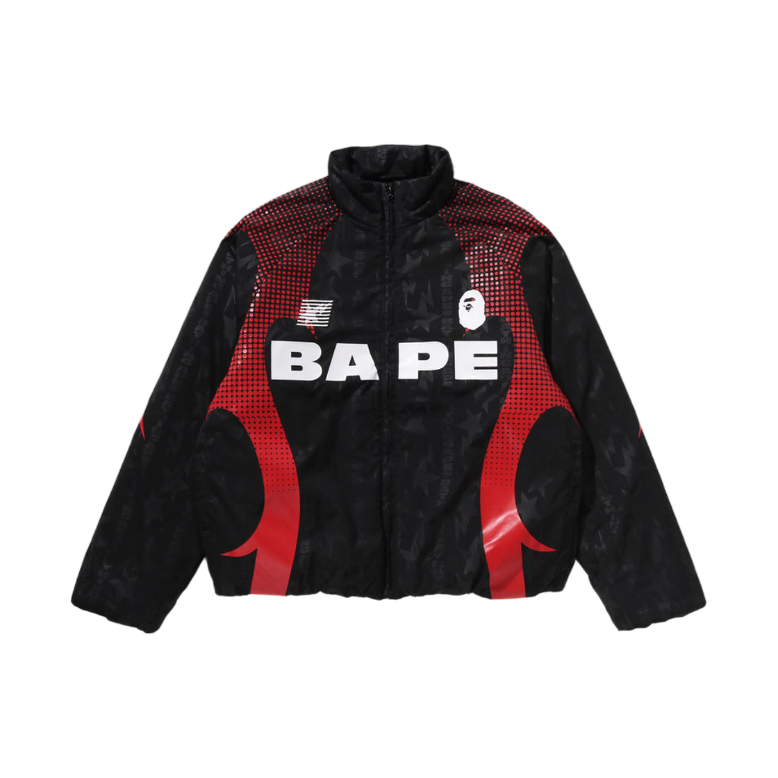 - BAPE Aba Frame Monogram Jacquard Multi Logo Padded Jacket Black