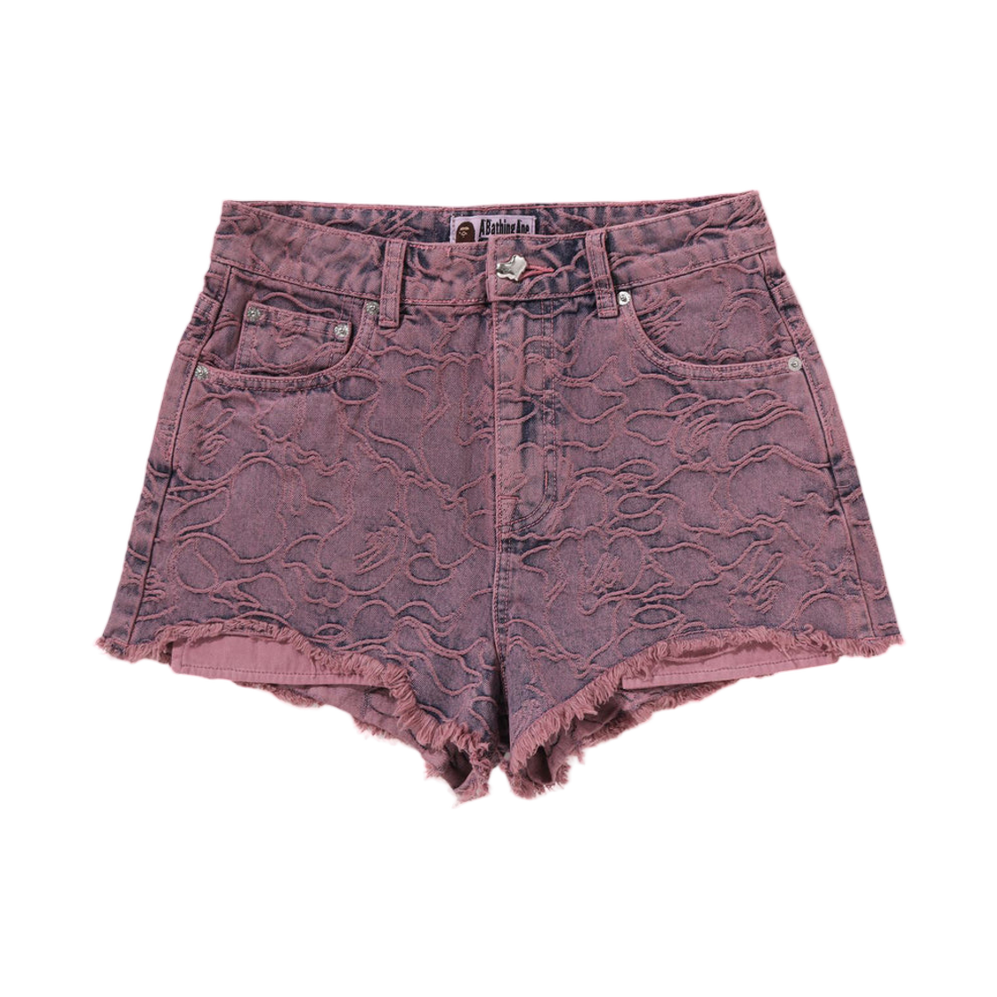 - (W) BAPE Line Camo Denim Shorts Pink