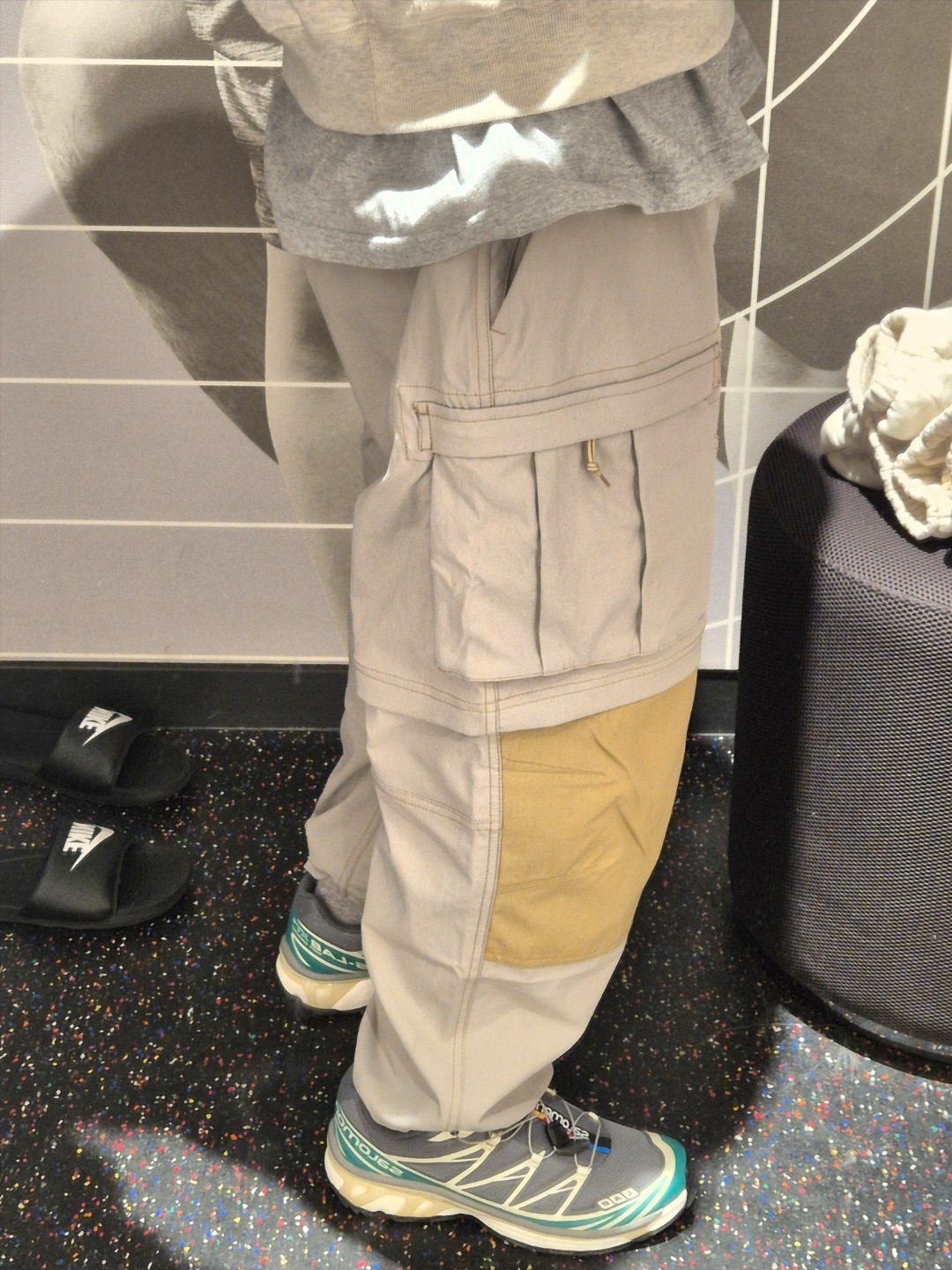 Nike ACG Smith Summit Cargo Pants College Grey Parachute Beige - Asia, Salomon XT-6 Quiet Shade Deep Green 착용 스타일