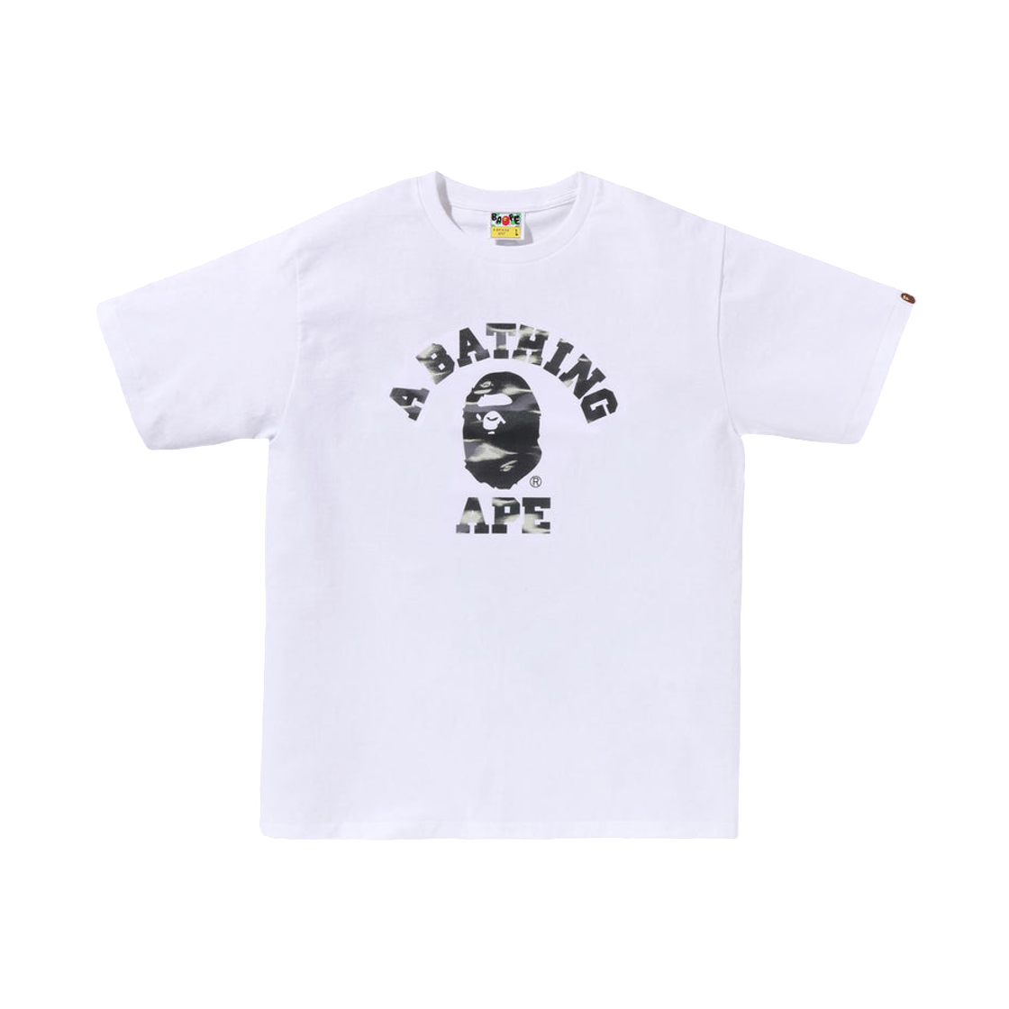 - BAPE Screen Camo College T-Shirt White Black