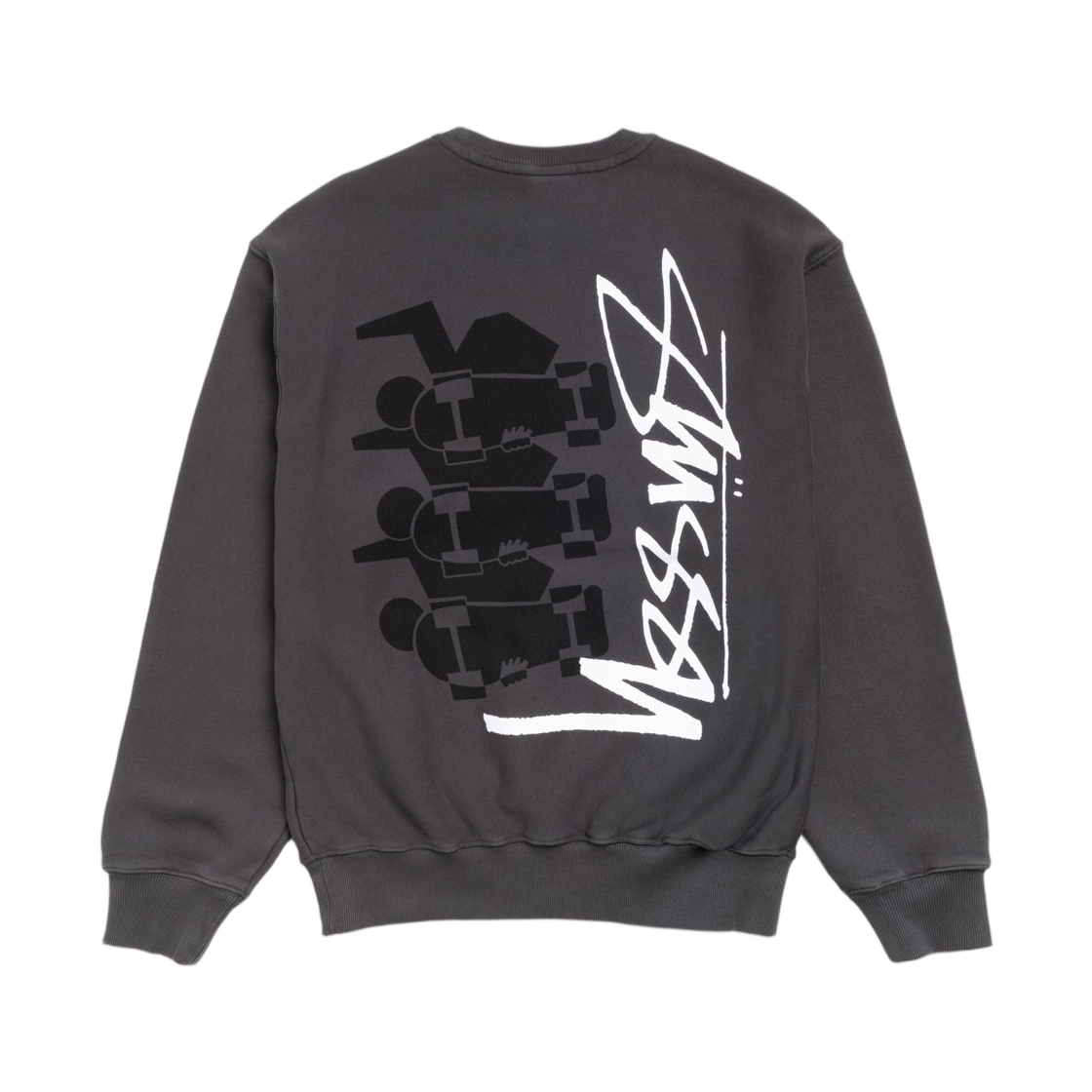 1915178 Stussy Skate Stack Crew Faded Black