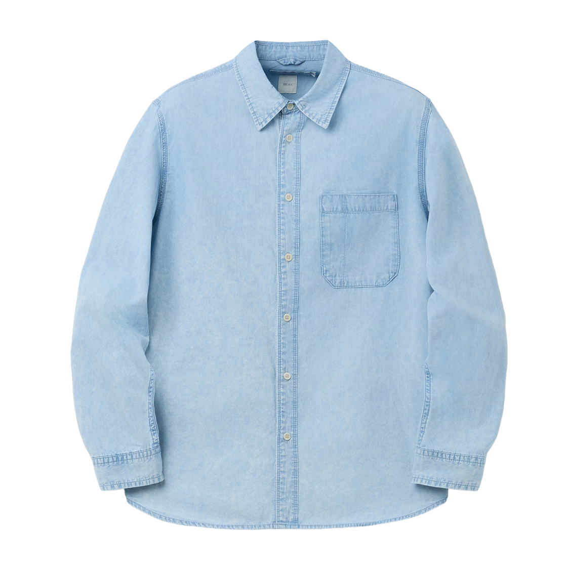SASFM26341BUL SERIES Light-Wash Denim Shirt Light Blue