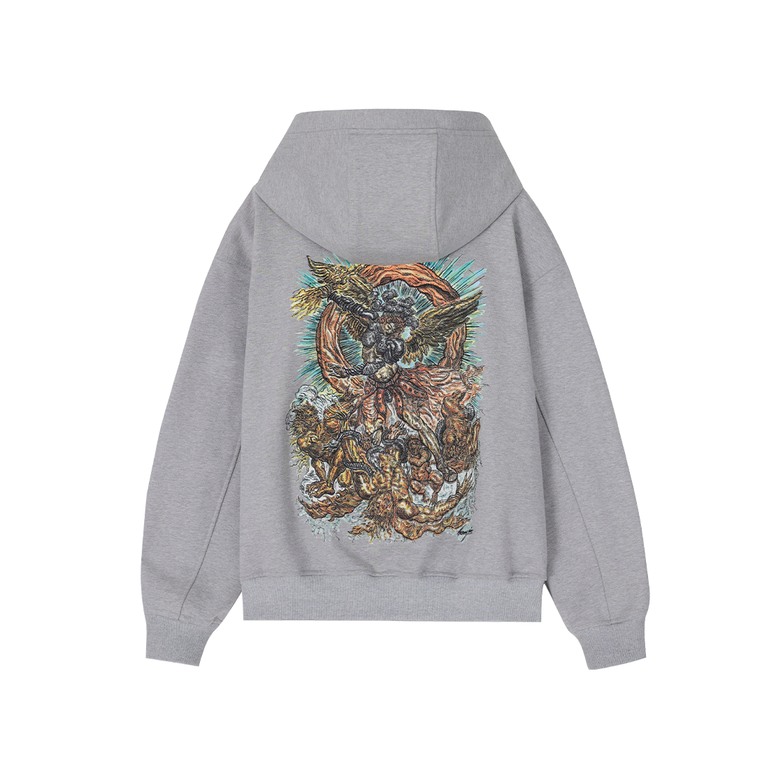 송지오 컬렉션 아크엔젤 엠브로이드 집업 멜란지 그레이(SONGZIO COLLECTION Archangel Embroidered Zip Up Melange Grey)