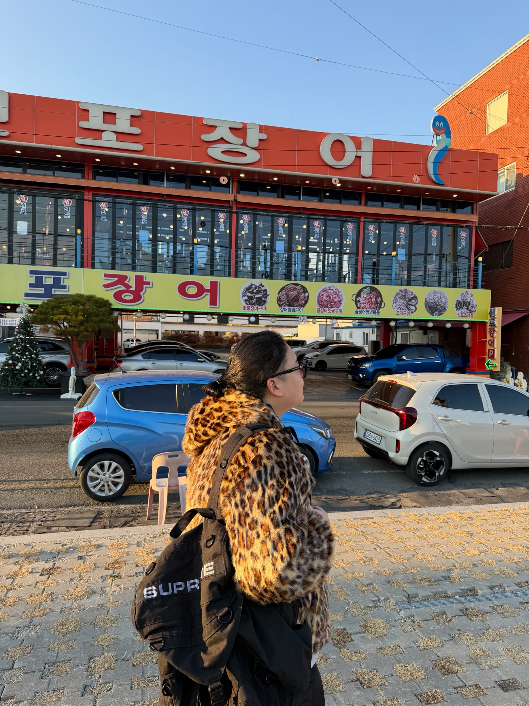 Supreme Faux Fur Reversible Hooded Track Jacket Black - 25SS, Patagonia Lightweight Synchilla Snap-T Fleece Pullover Oatmeal Heather/Smolder Blue/New Navy 착용 스타일 - 3