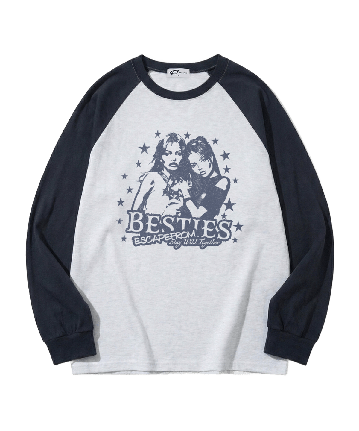 E261LS034NV Escapefrom Bestie ESCF Print Long Sleeve