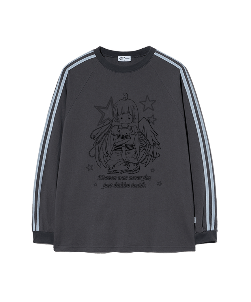 E261TLS002CG Escapefrom Angel Heaven Print Track Long Sleeve