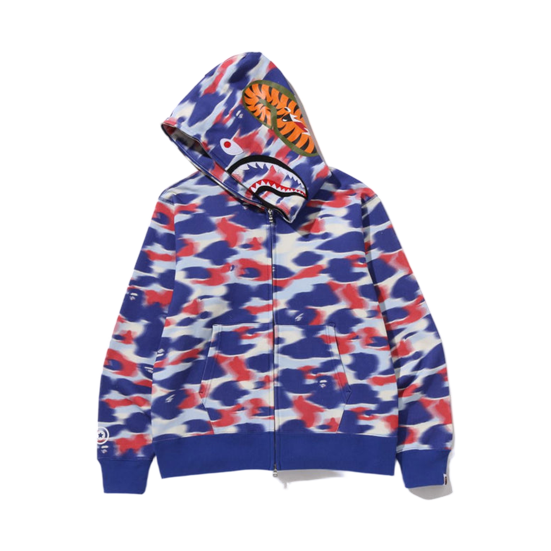 베이프 스크린 카모 샤크 풀 집 후드 블루(BAPE Screen Camo Shark Full Zip Hoodie Blue) - 2