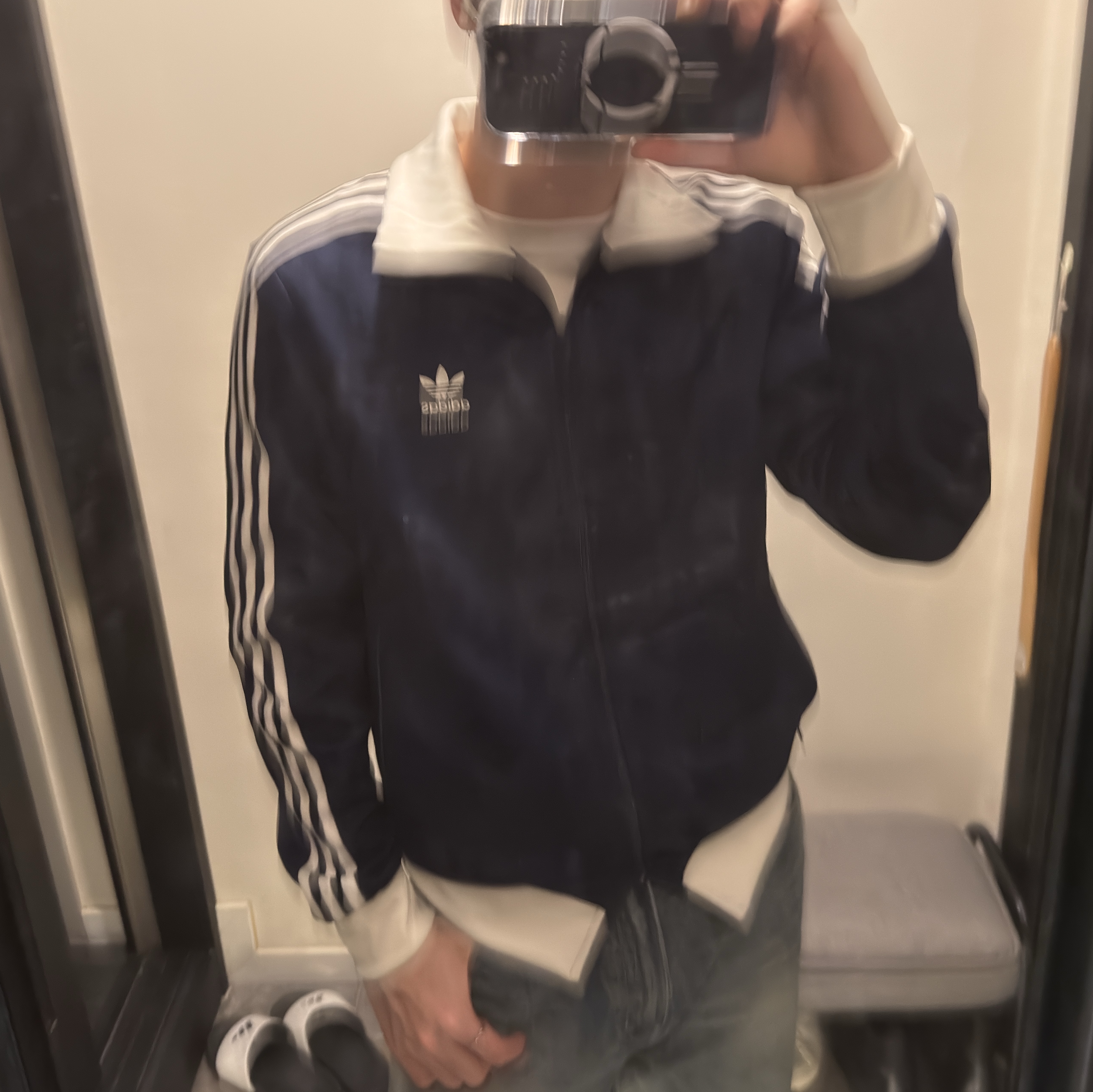 Adidas Adicolor Classic Beckenbauer Track Top Night Indigo - KR Sizing 착용 스타일 - 2
