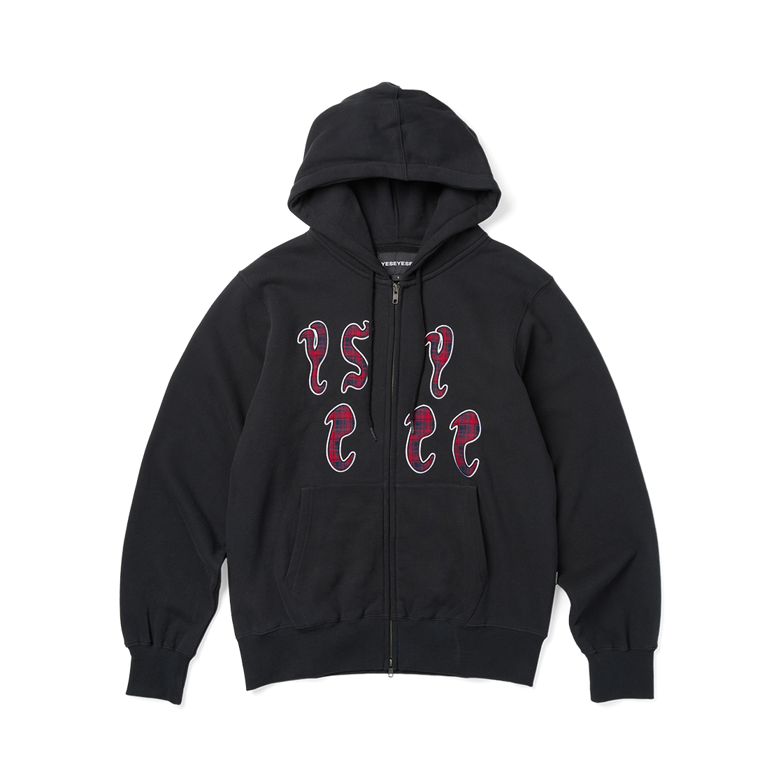 [더블적립] 예스아이씨 예스 불리 체크 집업 후디 블랙([더블적립] YESEYESEE Y.E.S Bully Check Zip-up Hoodie Black)