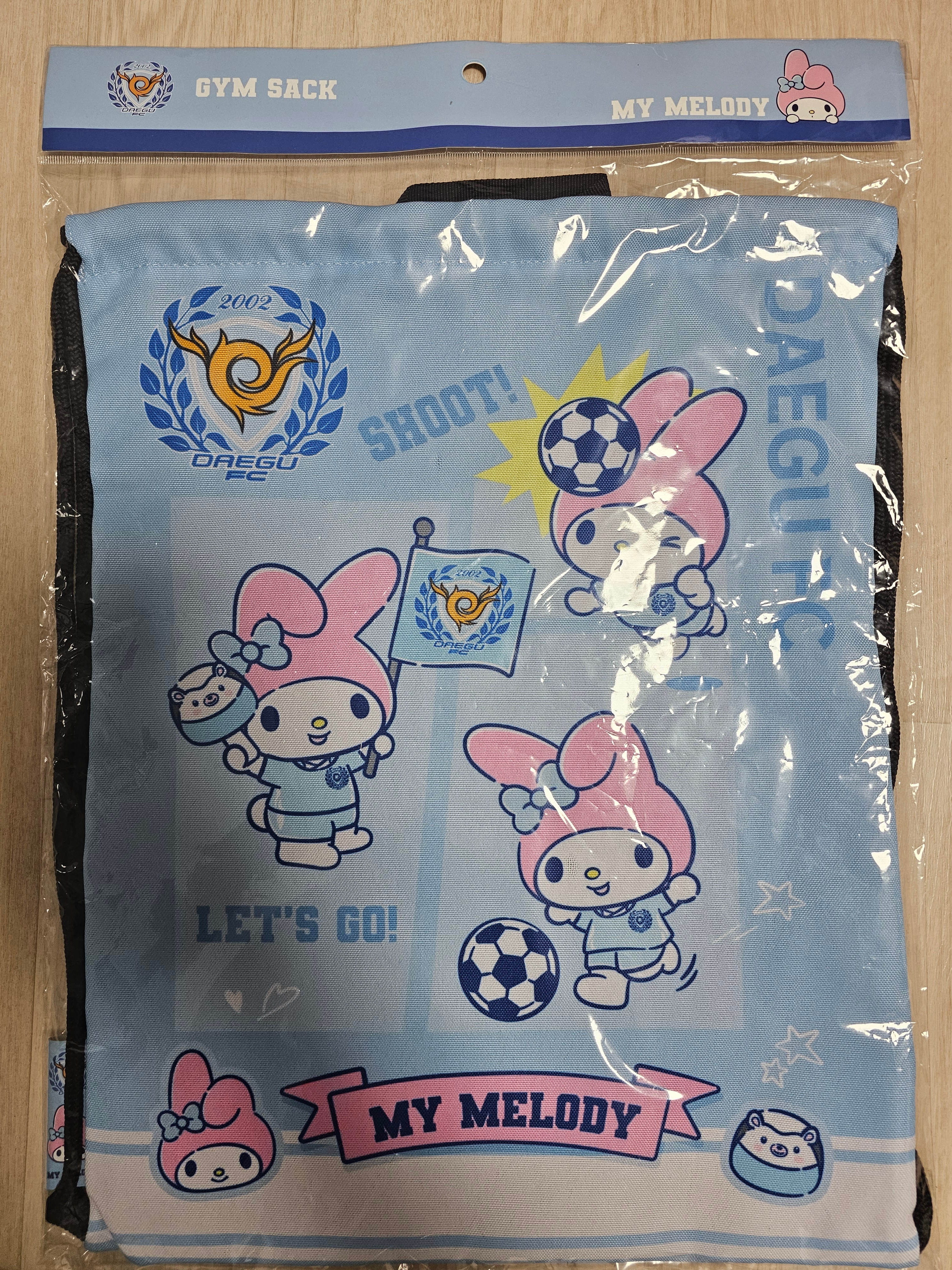 K League x Sanrio Characters 2025 Gym Sack My Melody Daegu FC Sky Blue 착용 스타일