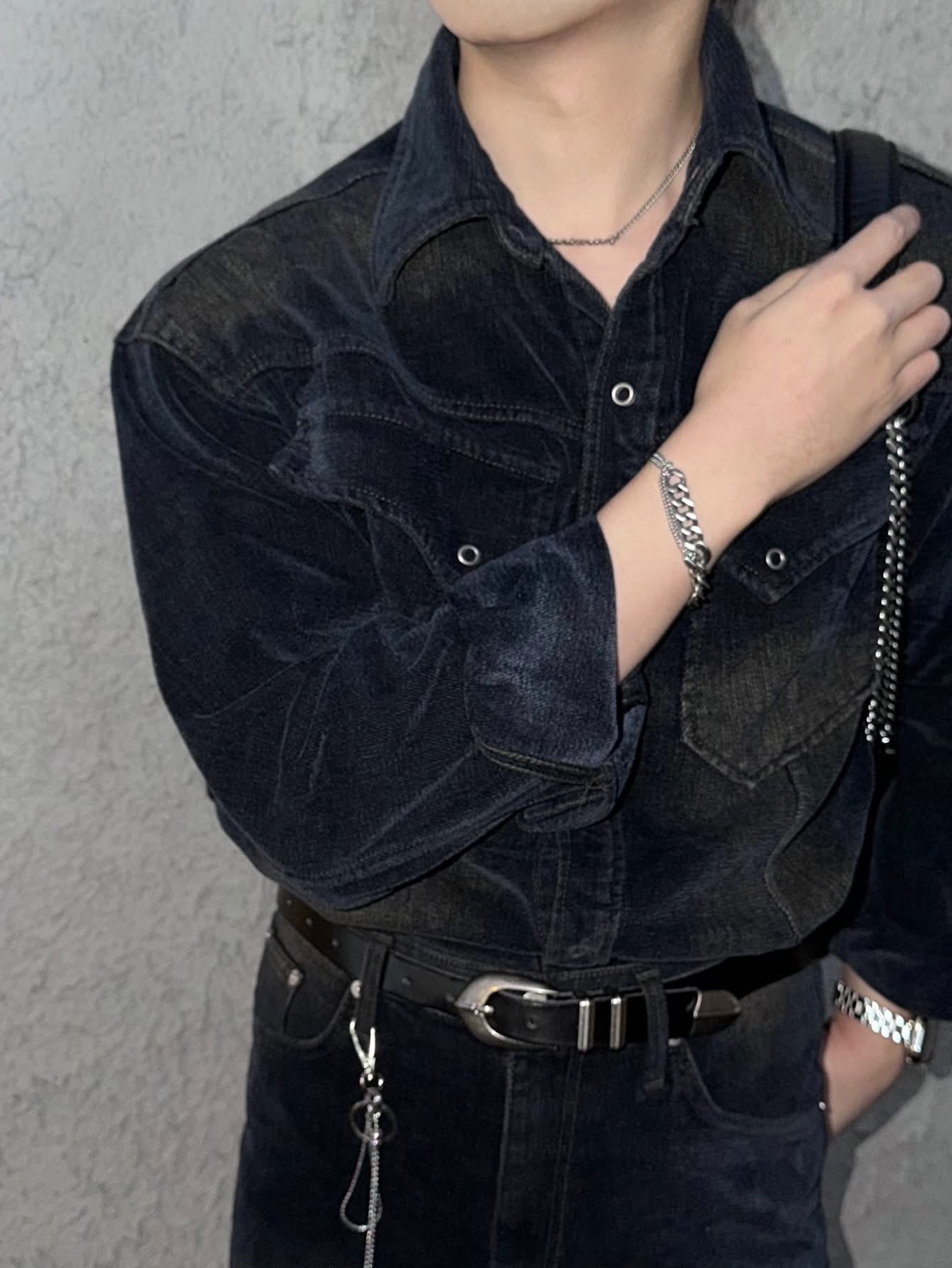 Diesel Dx1550040 Stainless Steel Chain Bracelet Silver, Zara Rock Style Flap Shoulder Bag Black 착용 스타일 - 6