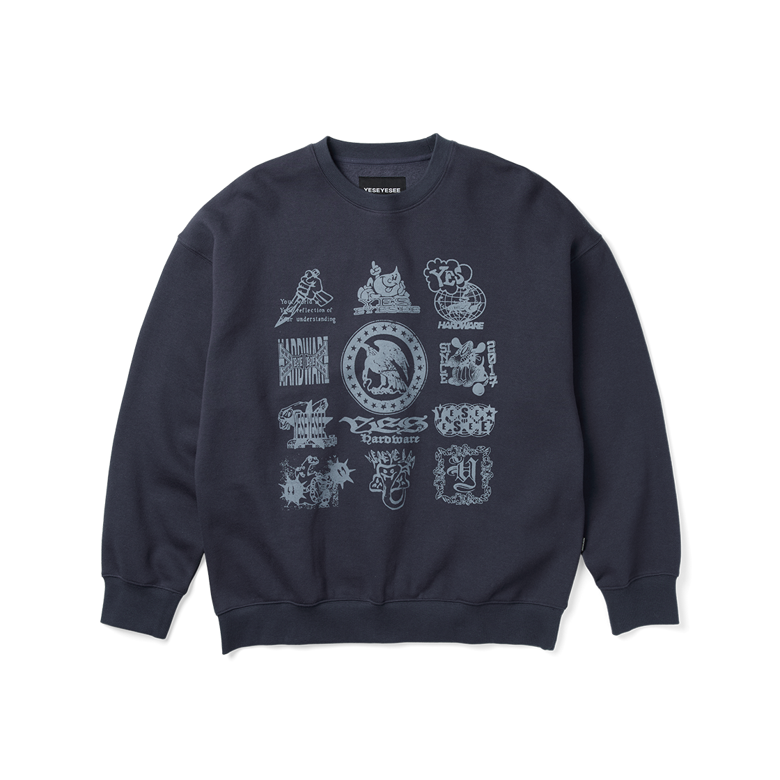 [더블적립] 예스아이씨 예스 컴바인 스웨트셔츠 라이트 네이비