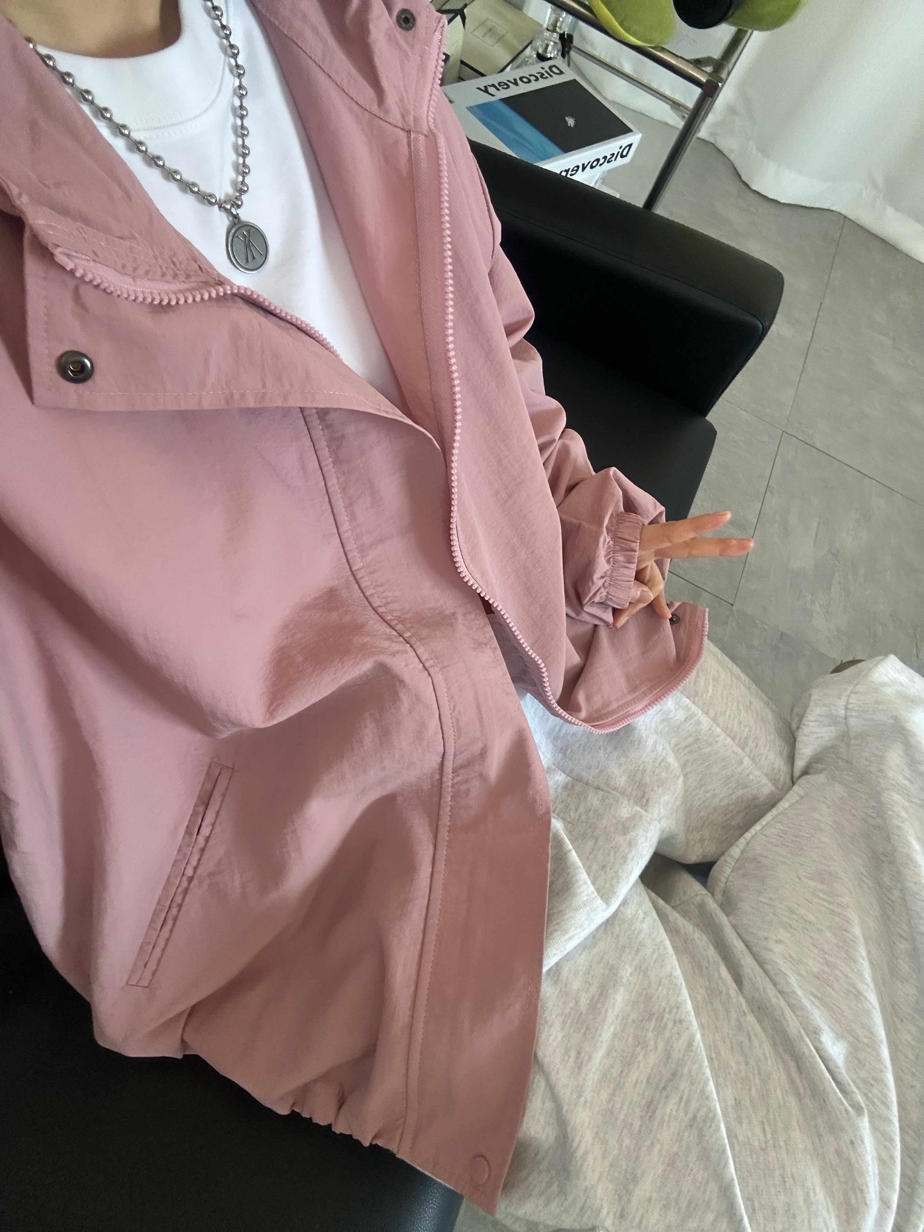 (W) Nike Dunk Low Light Smoke Grey 착용 스타일 - 6