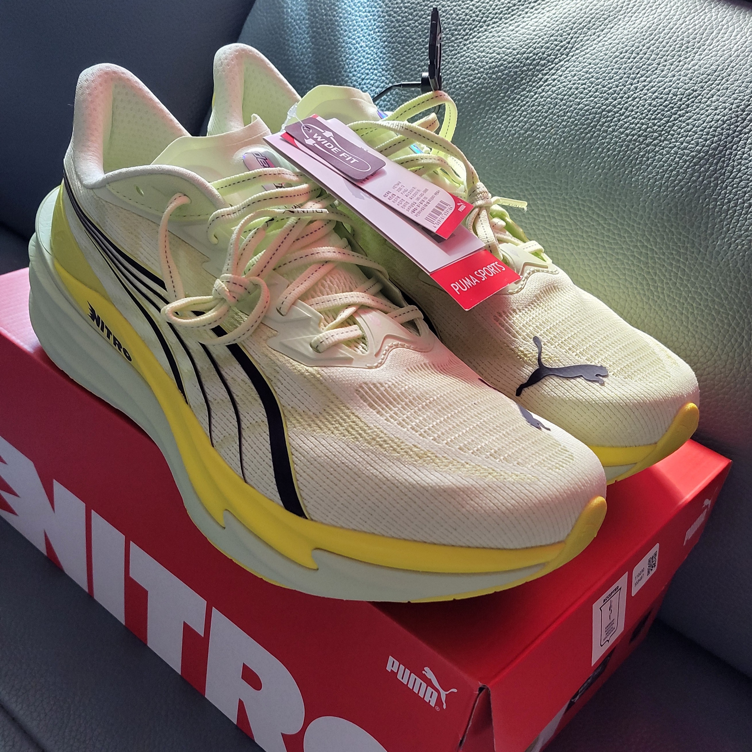 Puma Deviate Nitro 4 Wide Apple Spritz Lux Lime 착용 스타일