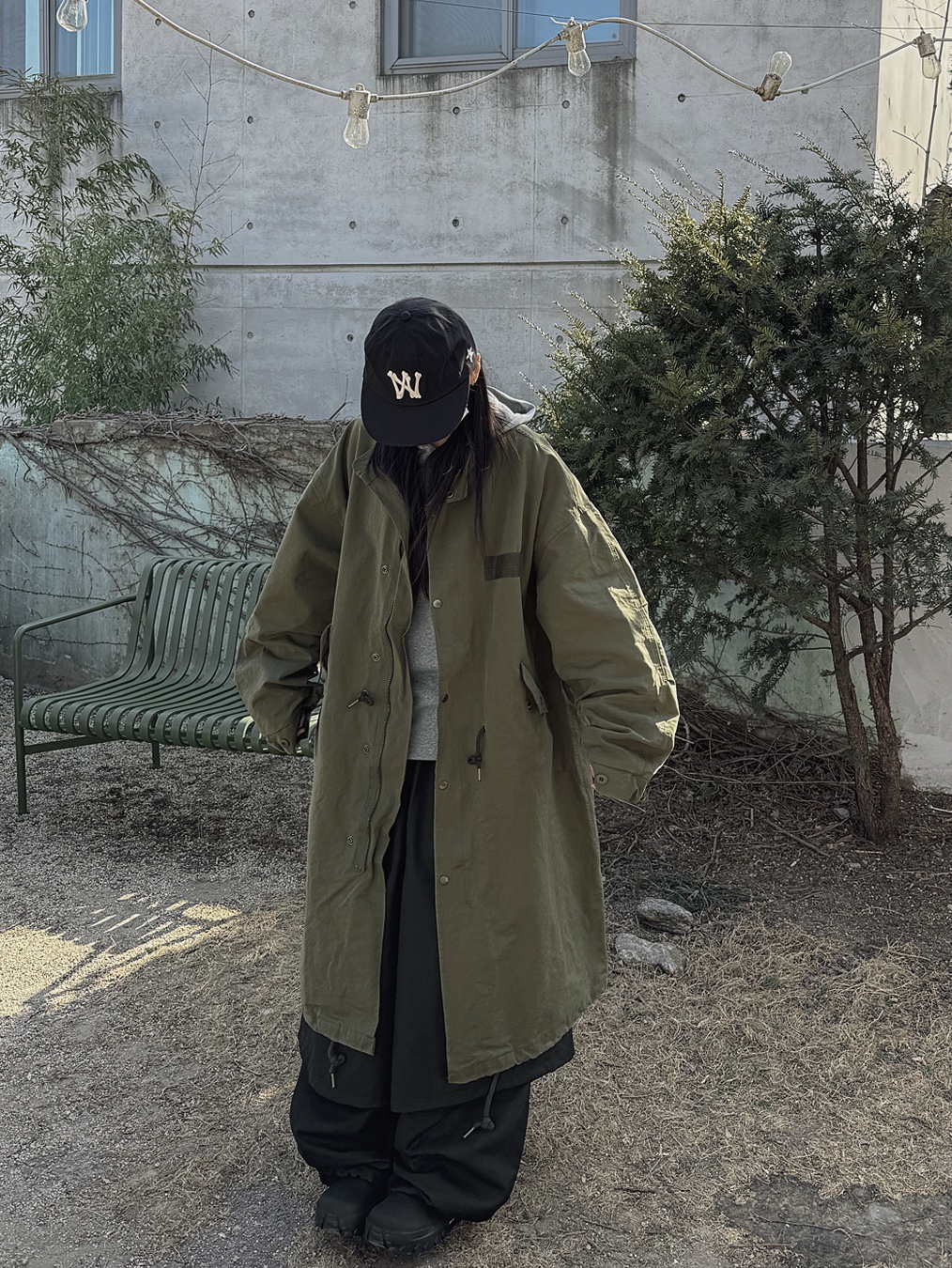 Aoiro 6-Panel Bone A/N Cap Black 착용 스타일 - 2