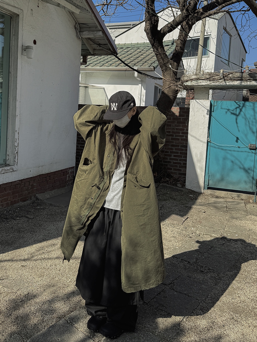 Aoiro 6-Panel Bone A/N Cap Black 착용 스타일 - 6