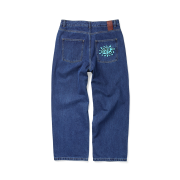 [더블적립] YESEYESEE Flower Rivet Denim Pants Indigo