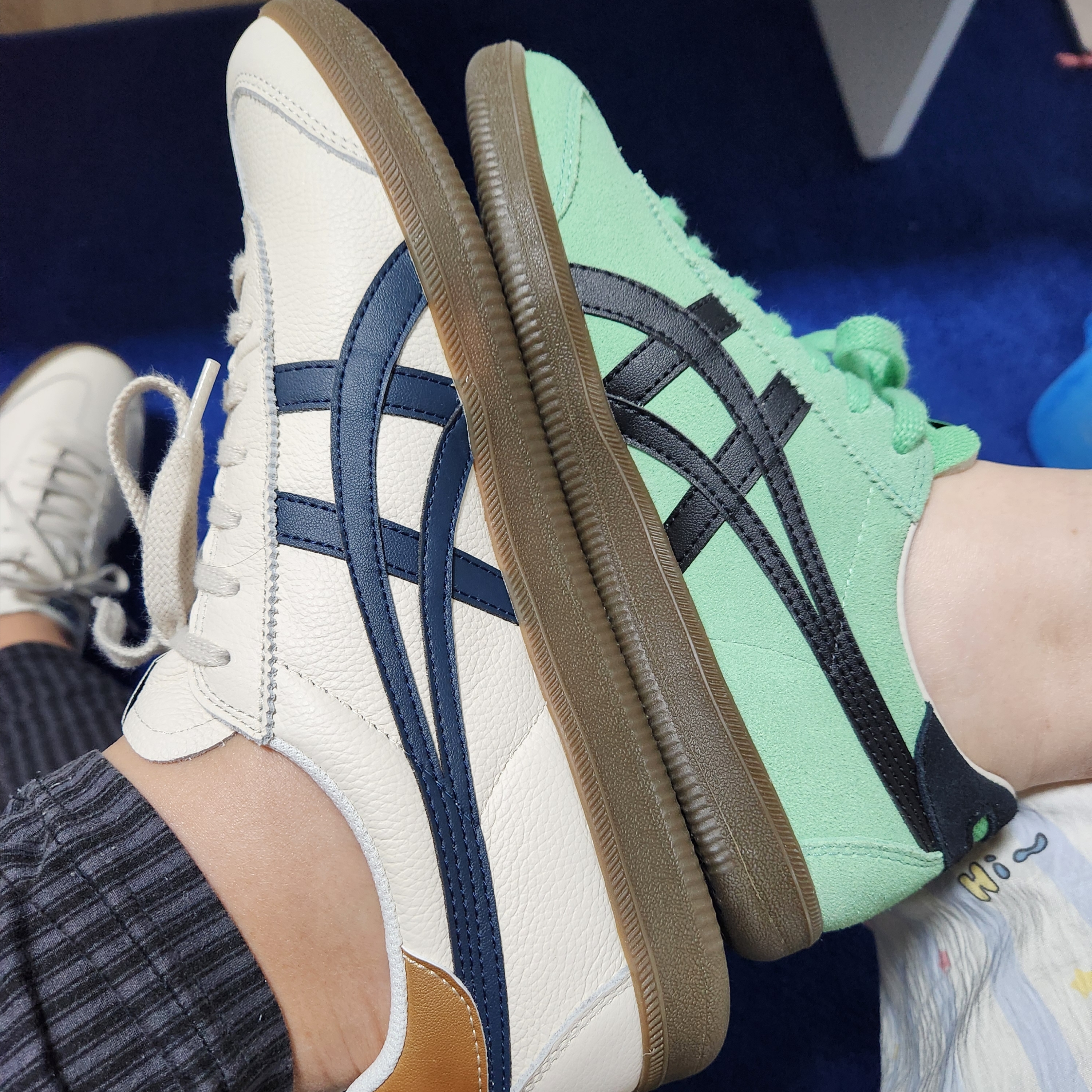 Onitsuka Tiger Advanti Cream White Black, Onitsuka Tiger Tokuten White Black 착용 스타일 - 8