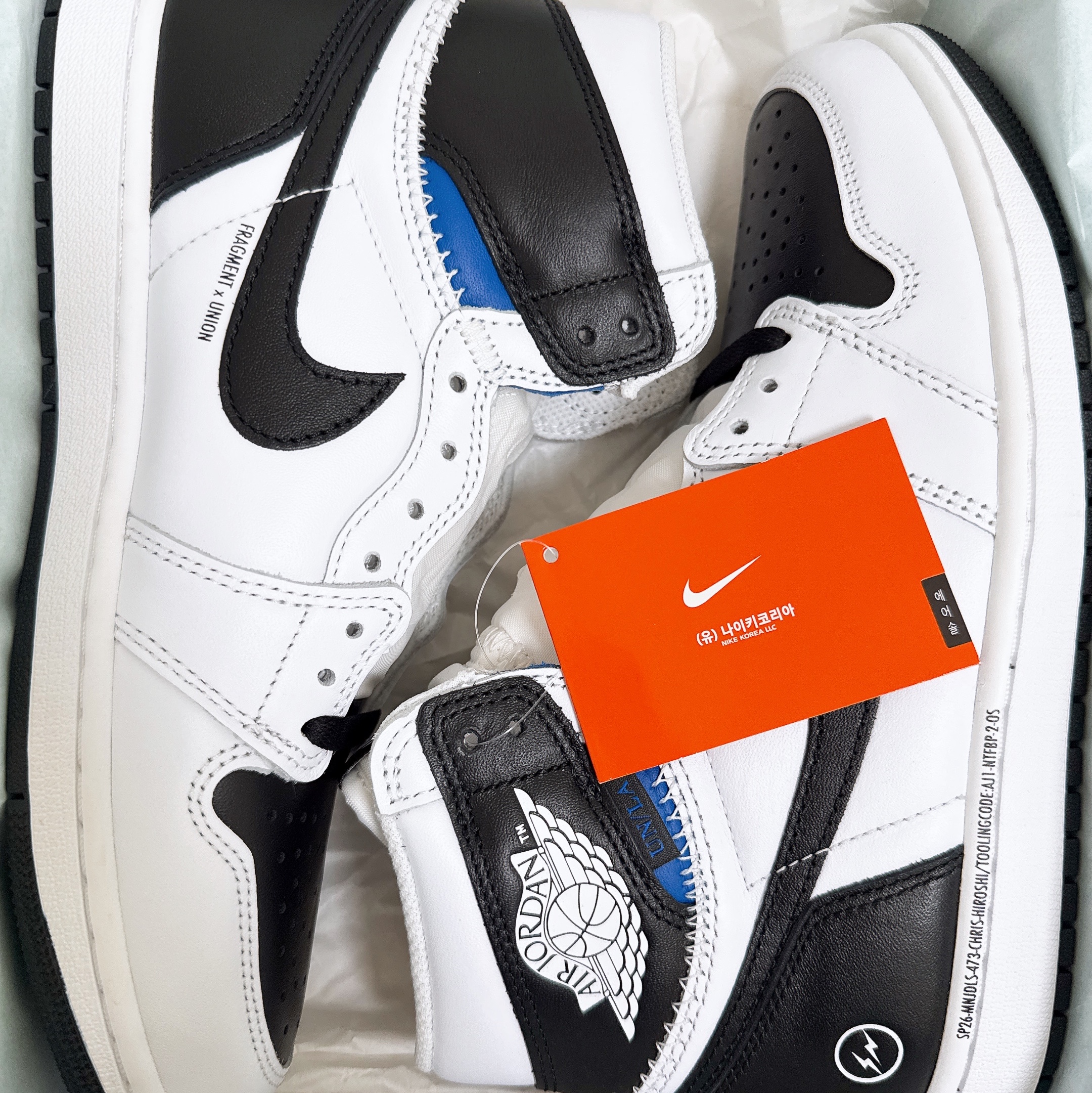 Jordan 1 x Fragment x Union LA High OG SP White Black 착용 스타일 - 4