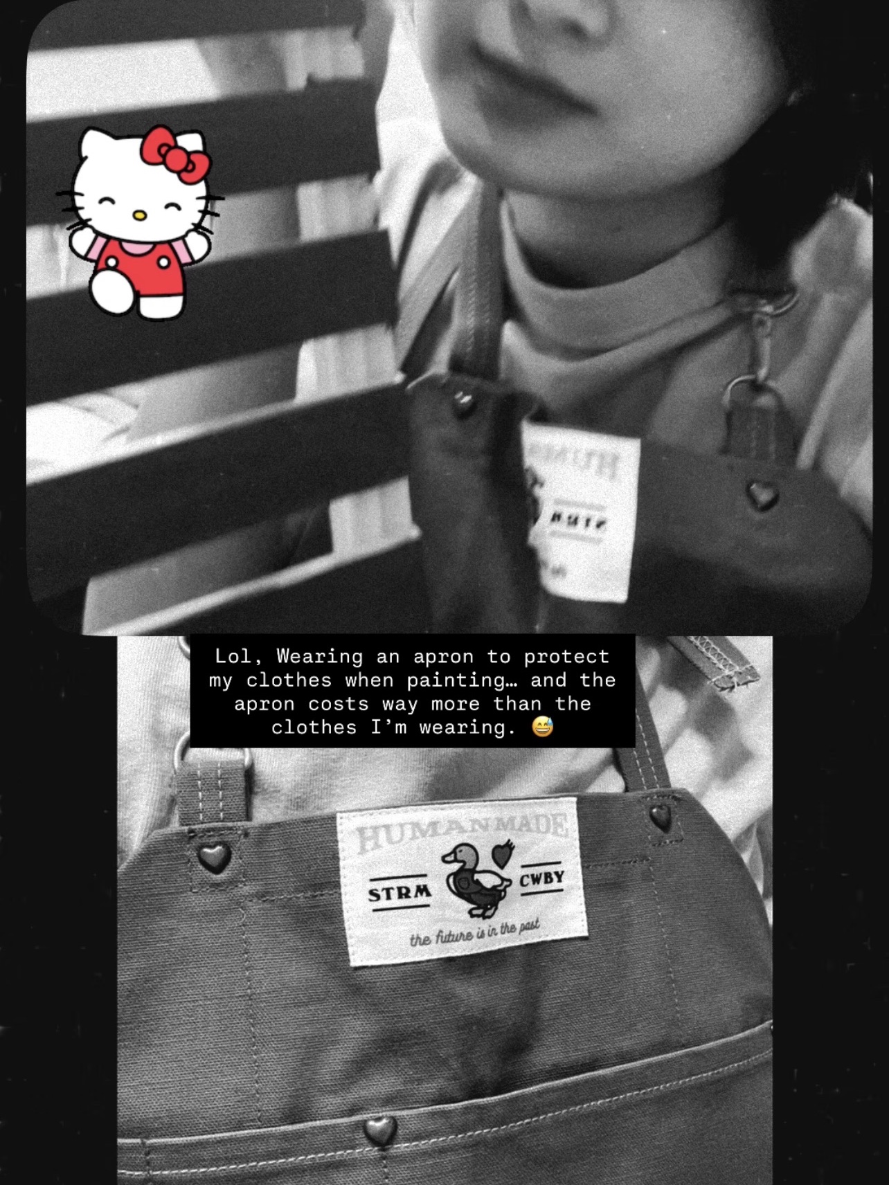 Human Made Duck Apron Brown 착용 스타일