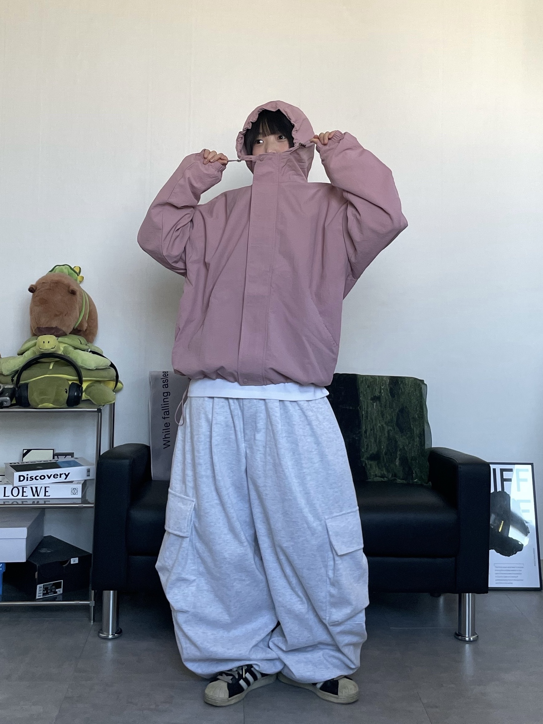 (W) Nike Dunk Low Light Smoke Grey 착용 스타일 - 8