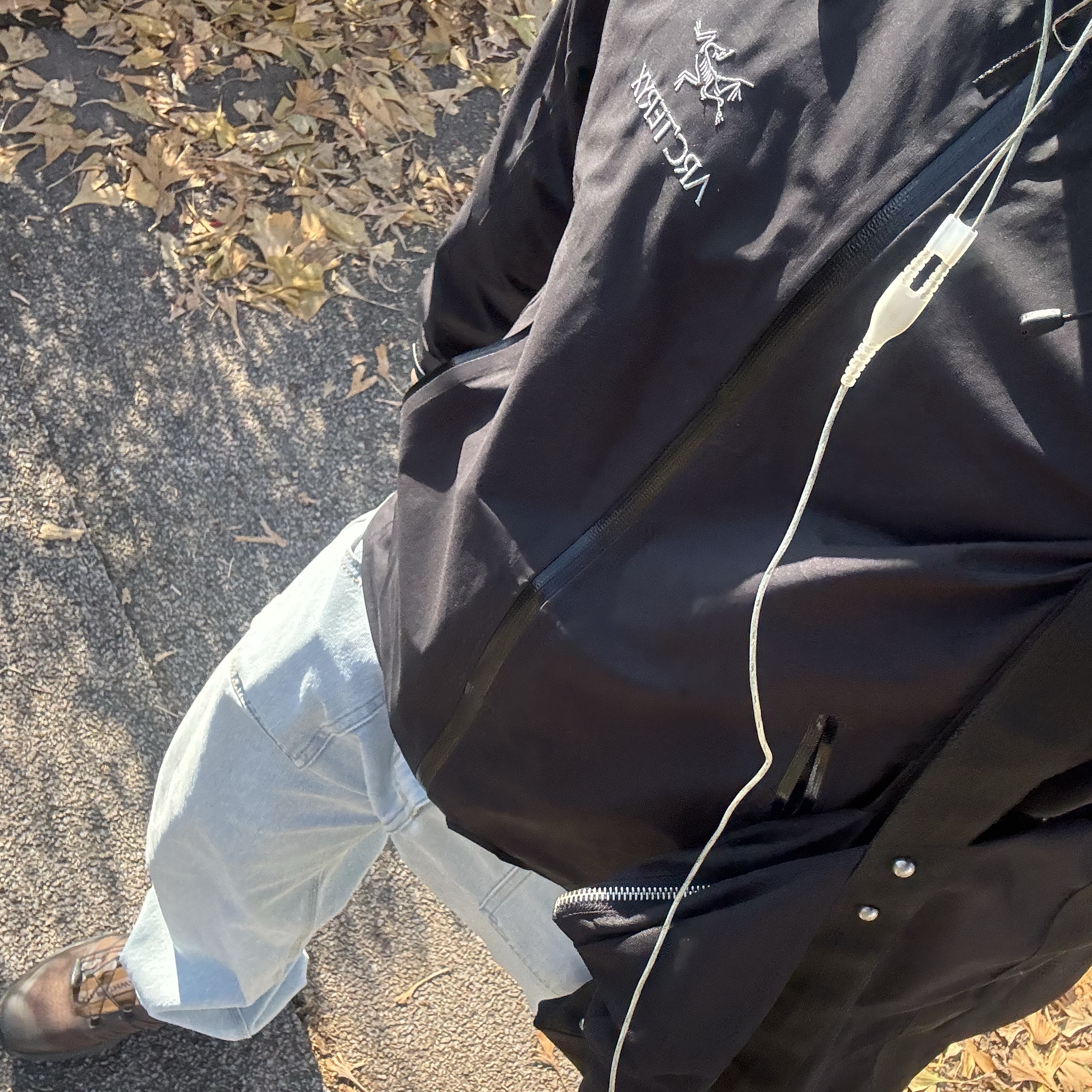 Salomon XT-Pathway 2 Dark Earth Black, Arc'teryx Beta LT Jacket Black 착용 스타일 - 2
