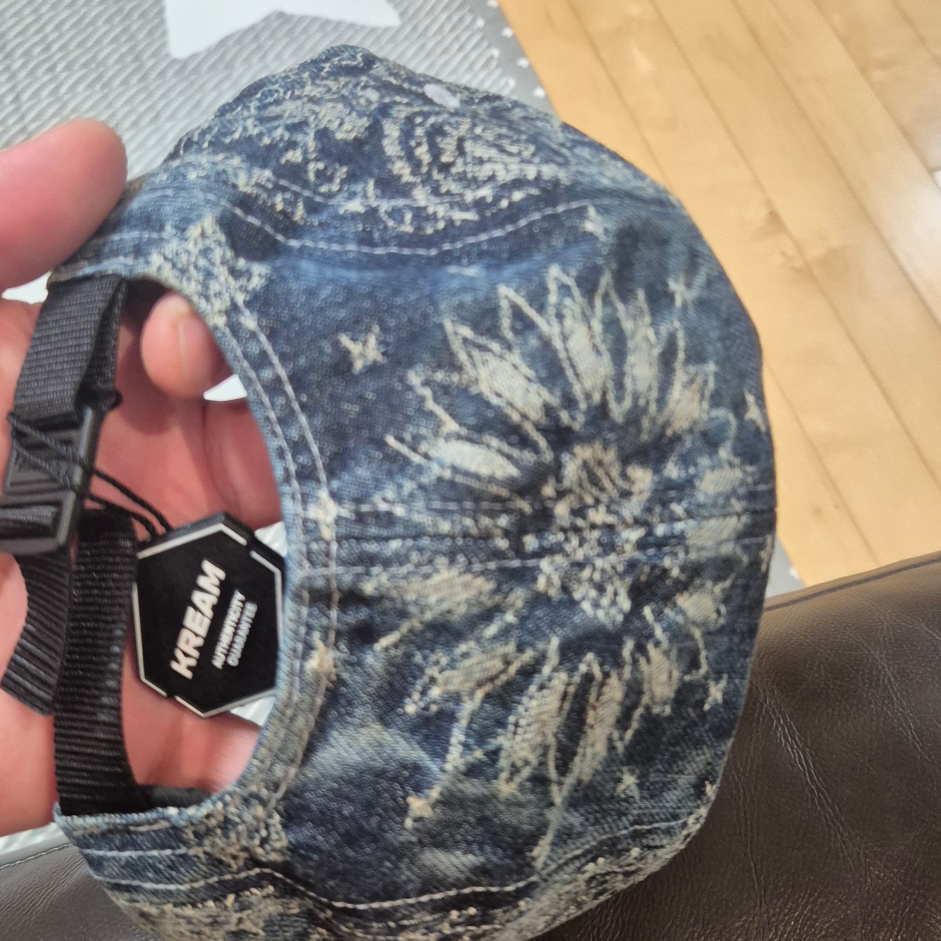 Supreme Bandana Jacquard Denim Camp Cap Blue - 25SS 착용 스타일 - 4