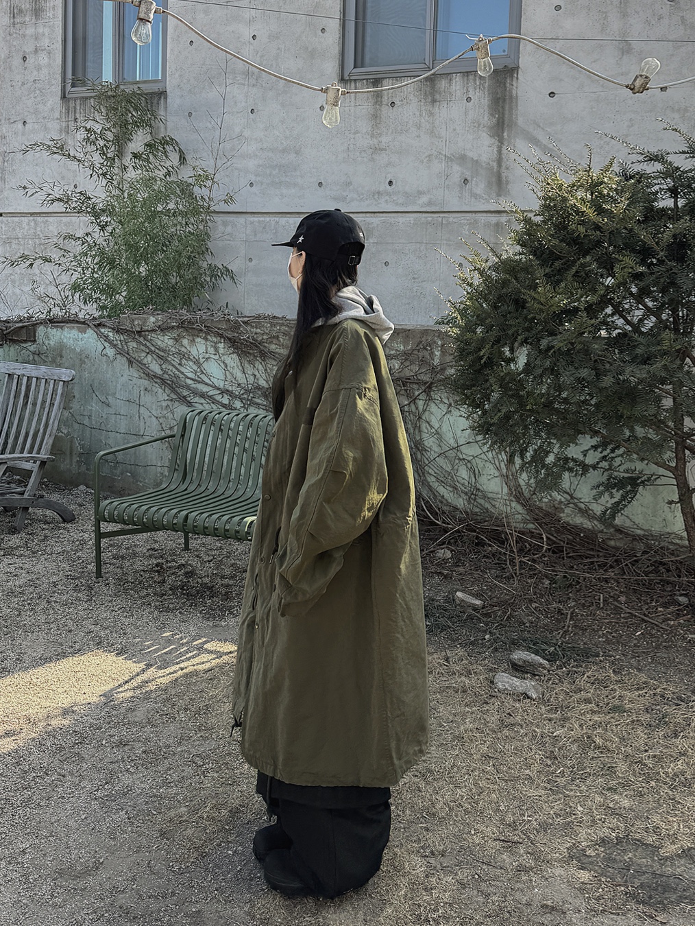 Aoiro 6-Panel Bone A/N Cap Black 착용 스타일 - 3