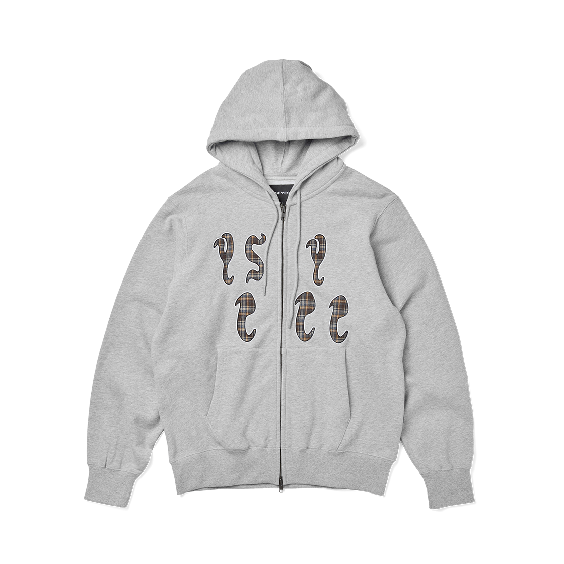 [더블적립] 예스아이씨 예스 불리 체크 집업 후디 그레이([더블적립] YESEYESEE Y.E.S Bully Check Zip-up Hoodie Grey)