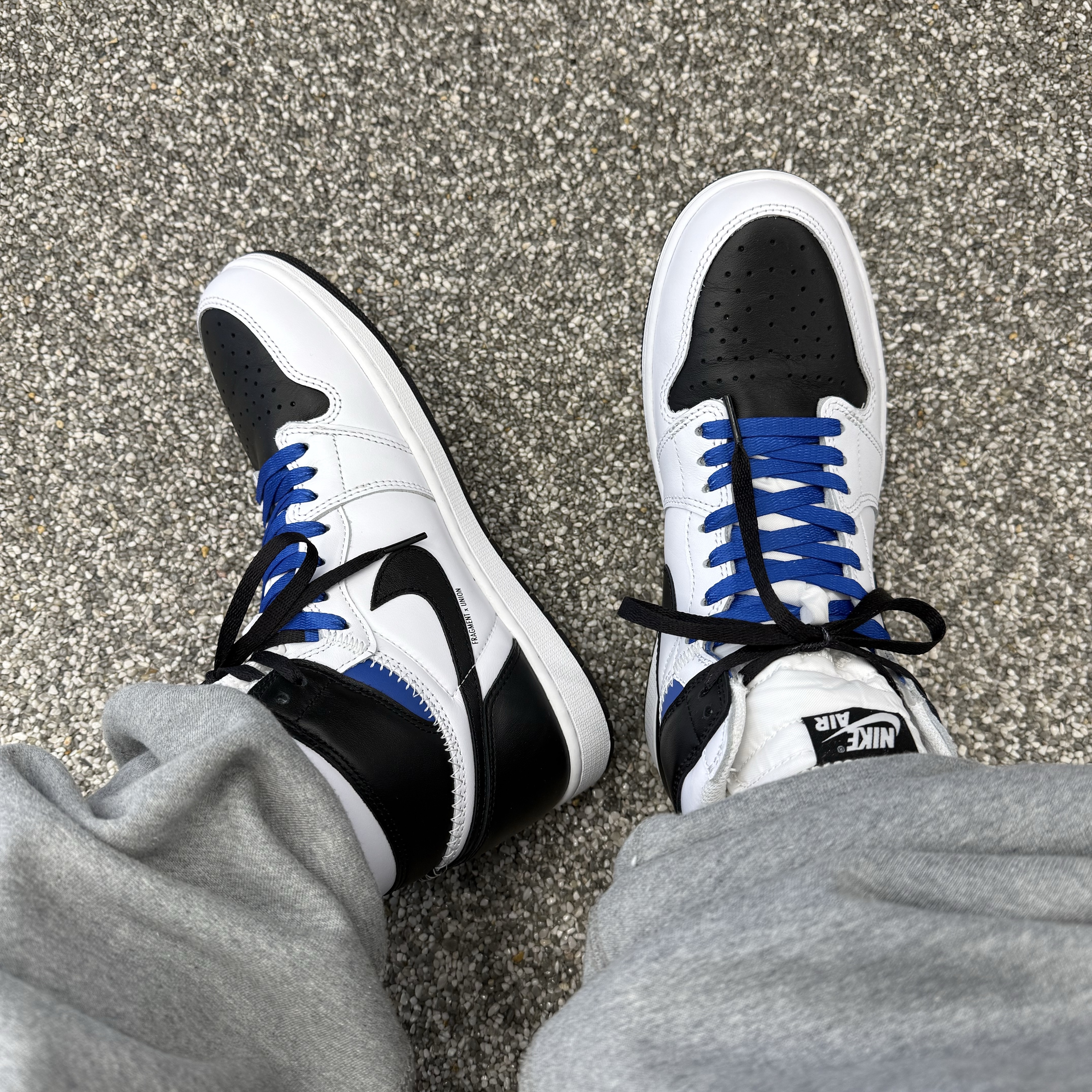 Jordan 1 x Fragment x Union LA High OG SP White Black 착용 스타일 - 2