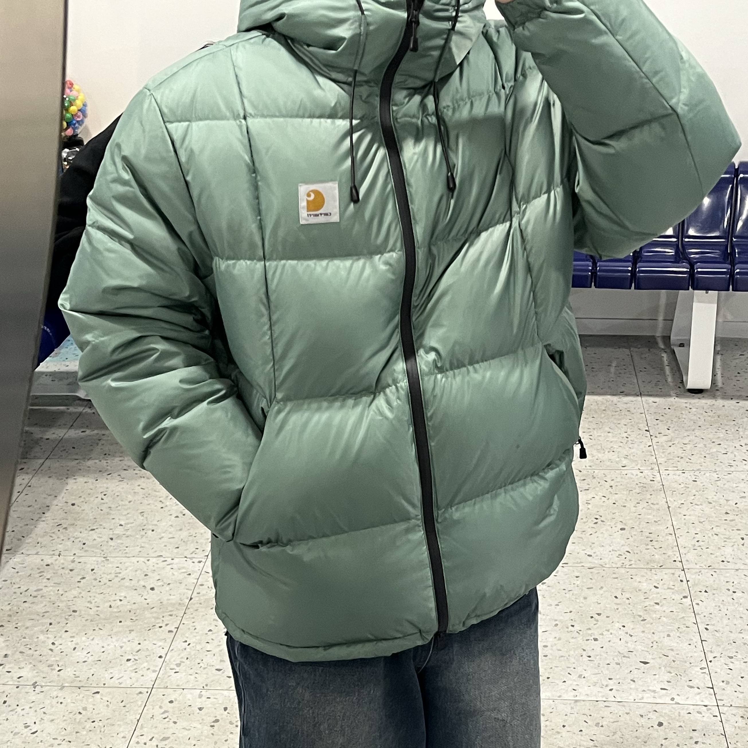 Carhartt WIP Aspen Jacket Alpha Green 착용 스타일 - 4