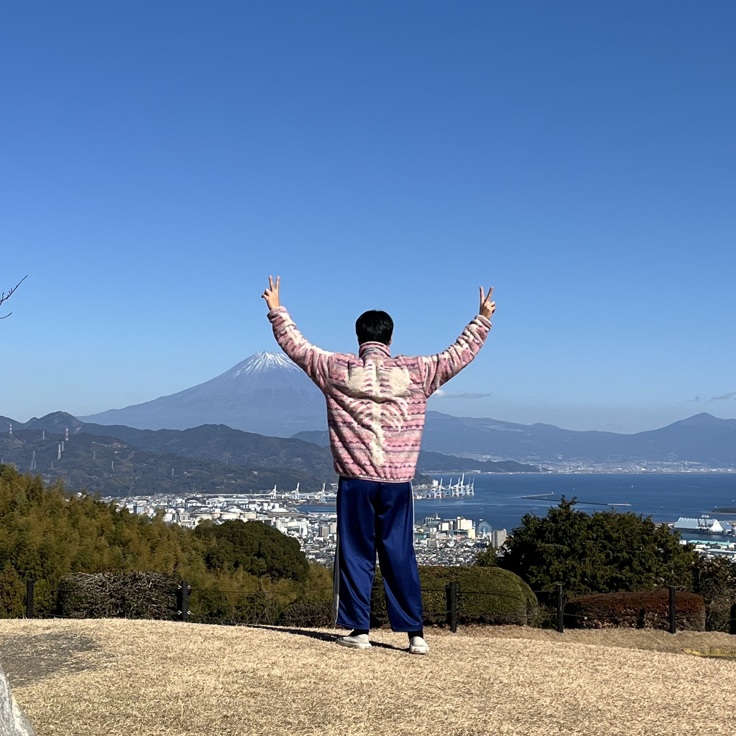Kapital Ashland Stripe & Bone Fleece Zip Blouson Pink 착용 스타일