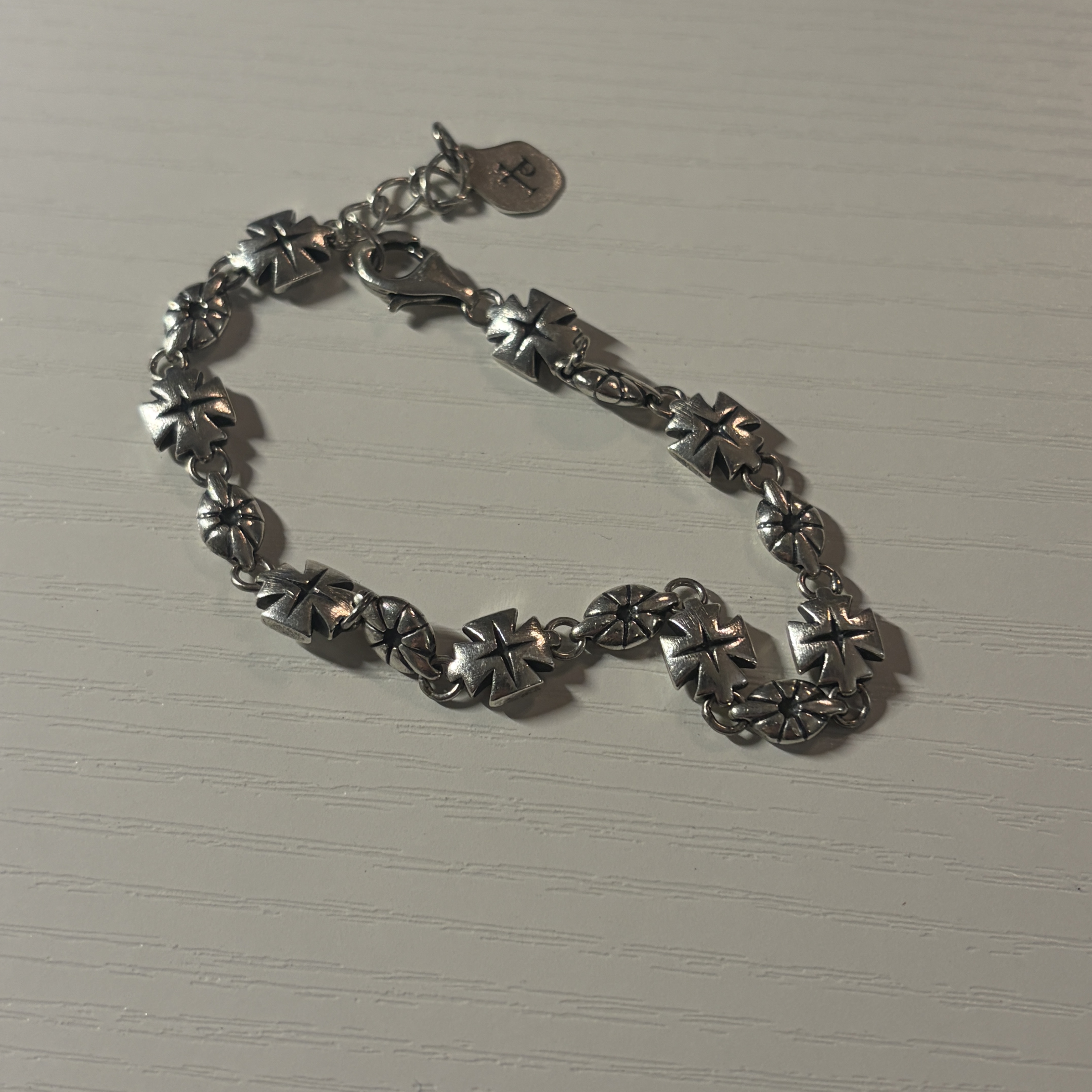 [프리오더] Polyteru 925 Silver Bracelet 001 (Cross & Hanabi Lemon) 착용 스타일
