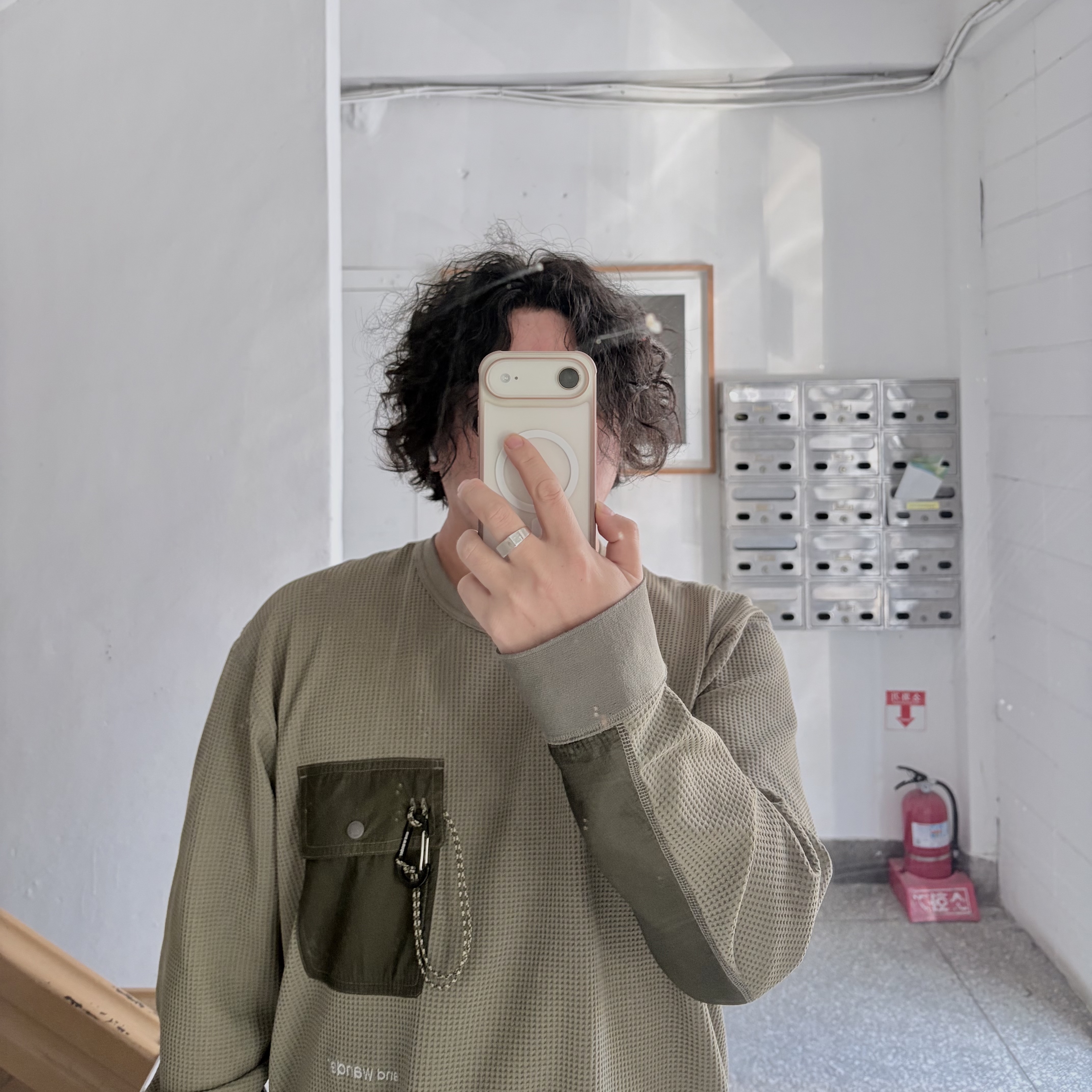 Visvim Cordura 20L Backpack Black, And Wander x Hidden NY Waffle Long Sleeve T-Shirt Gorge 착용 스타일 - 2
