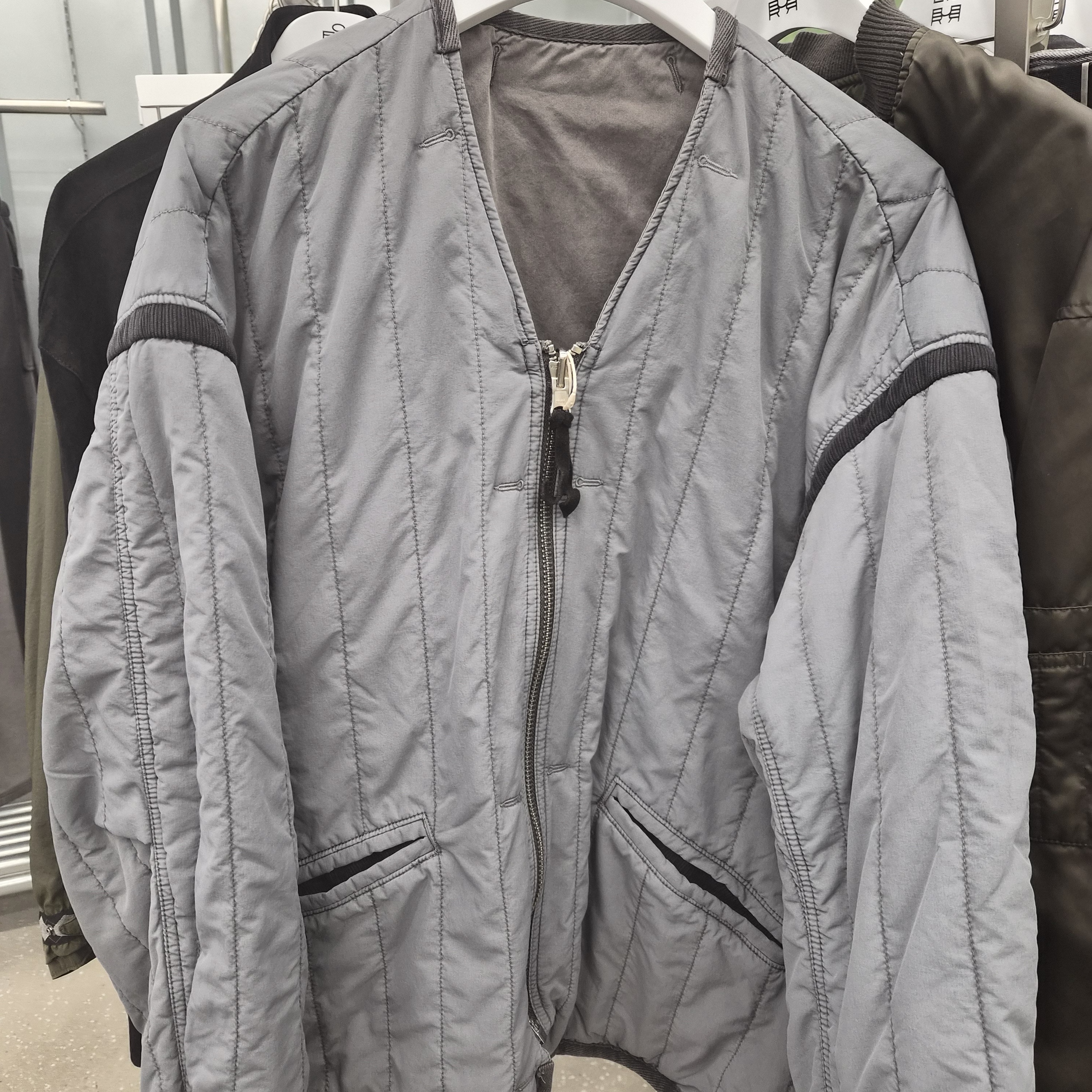 Polyteru Reversible Liner Jacket Sage Gray + Jade 착용 스타일 - 2