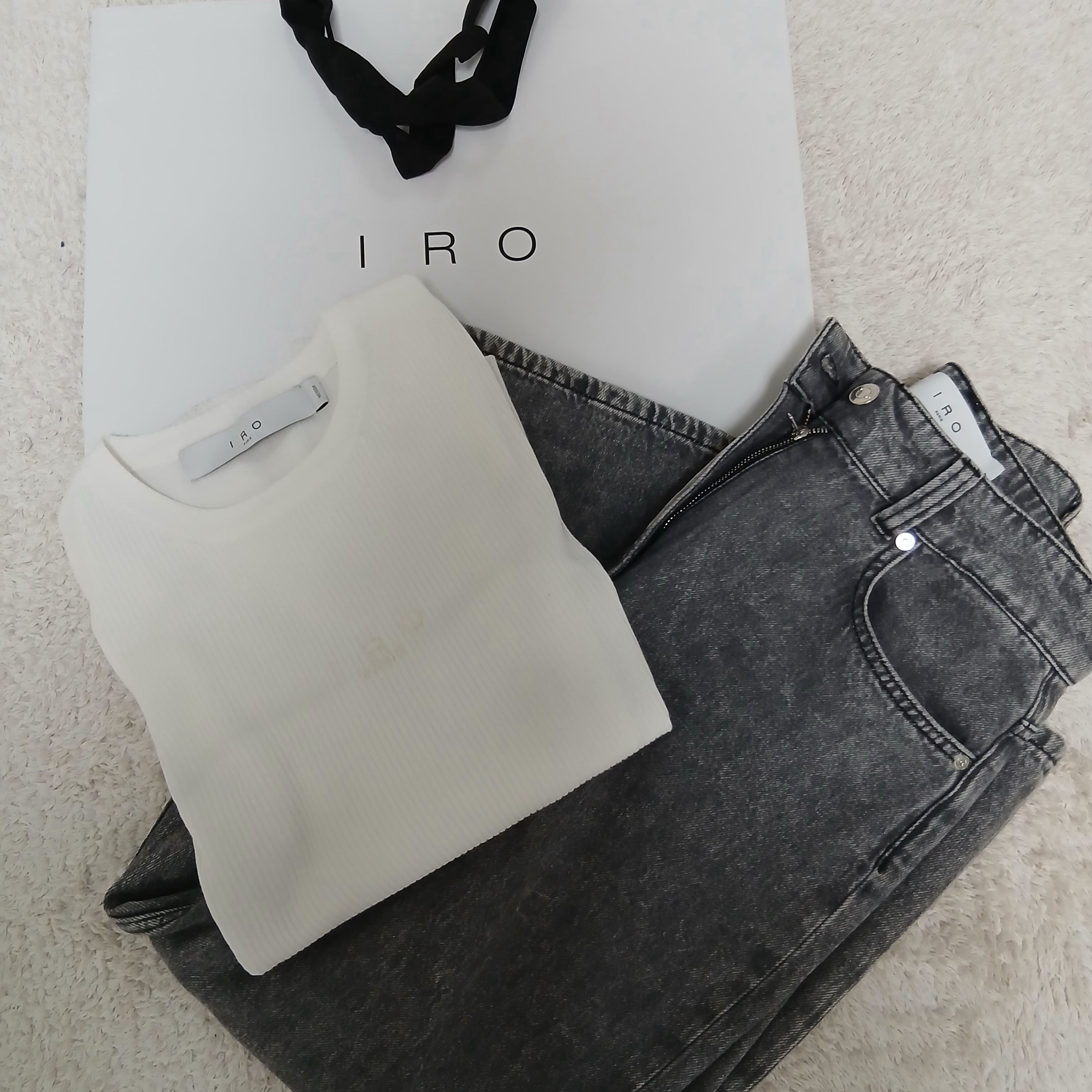 IRO Straight-Fit Denim Pants Gray 착용 스타일 - 8