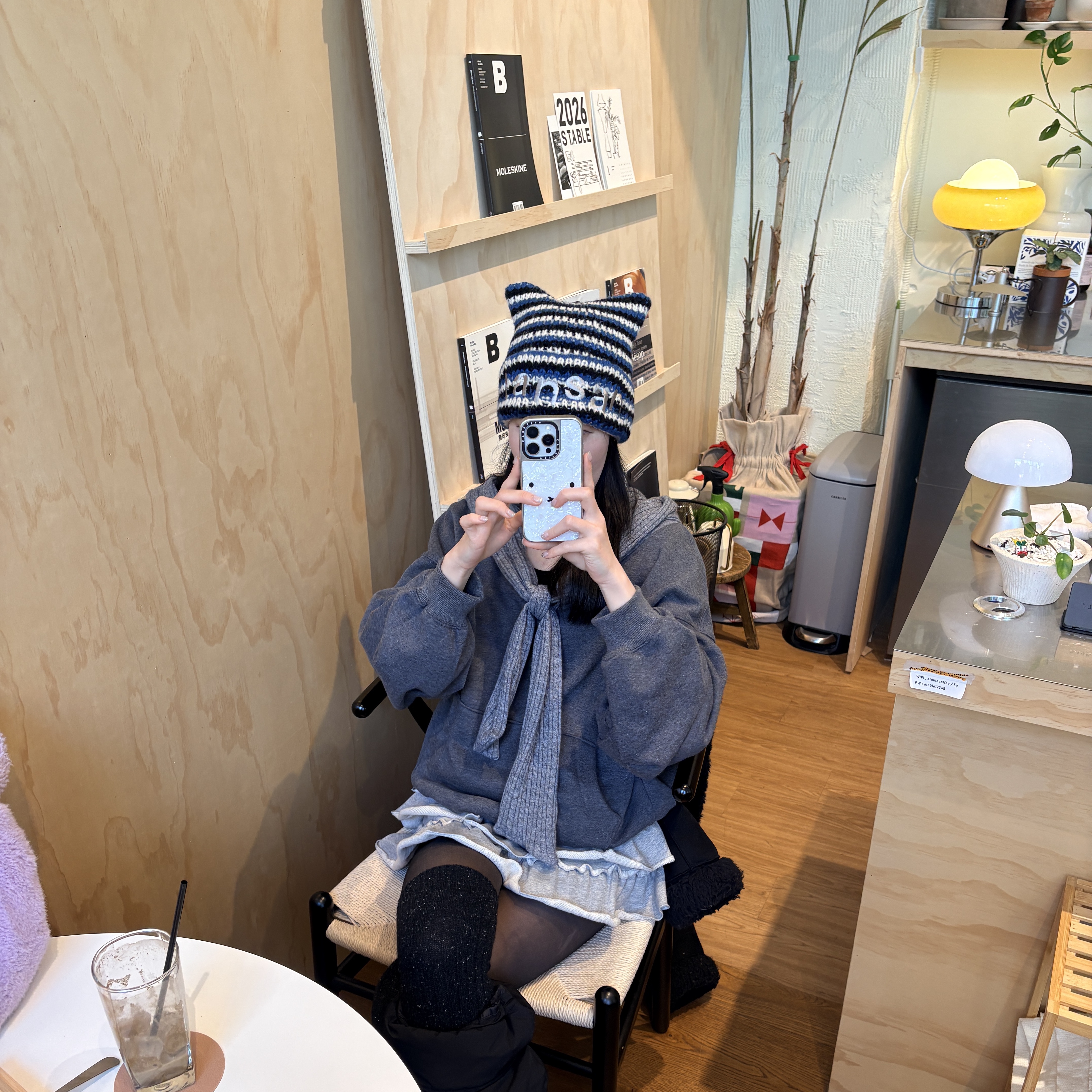 Tansanmagnesium Logo Cat Beanie Blue Stripe, (W) Rockfishweatherwear Hayden Long Puff Padded Boots Black 착용 스타일